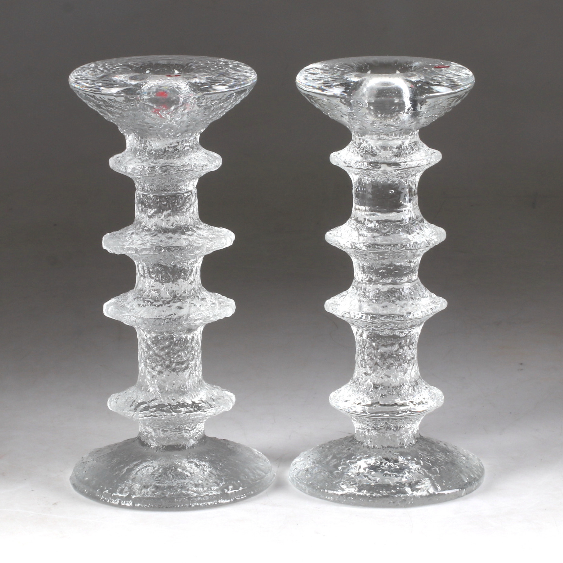 TIMO SARPANEVA. Ljusstakar, 2 st, "Festivo", glas, Iittala, Finland.