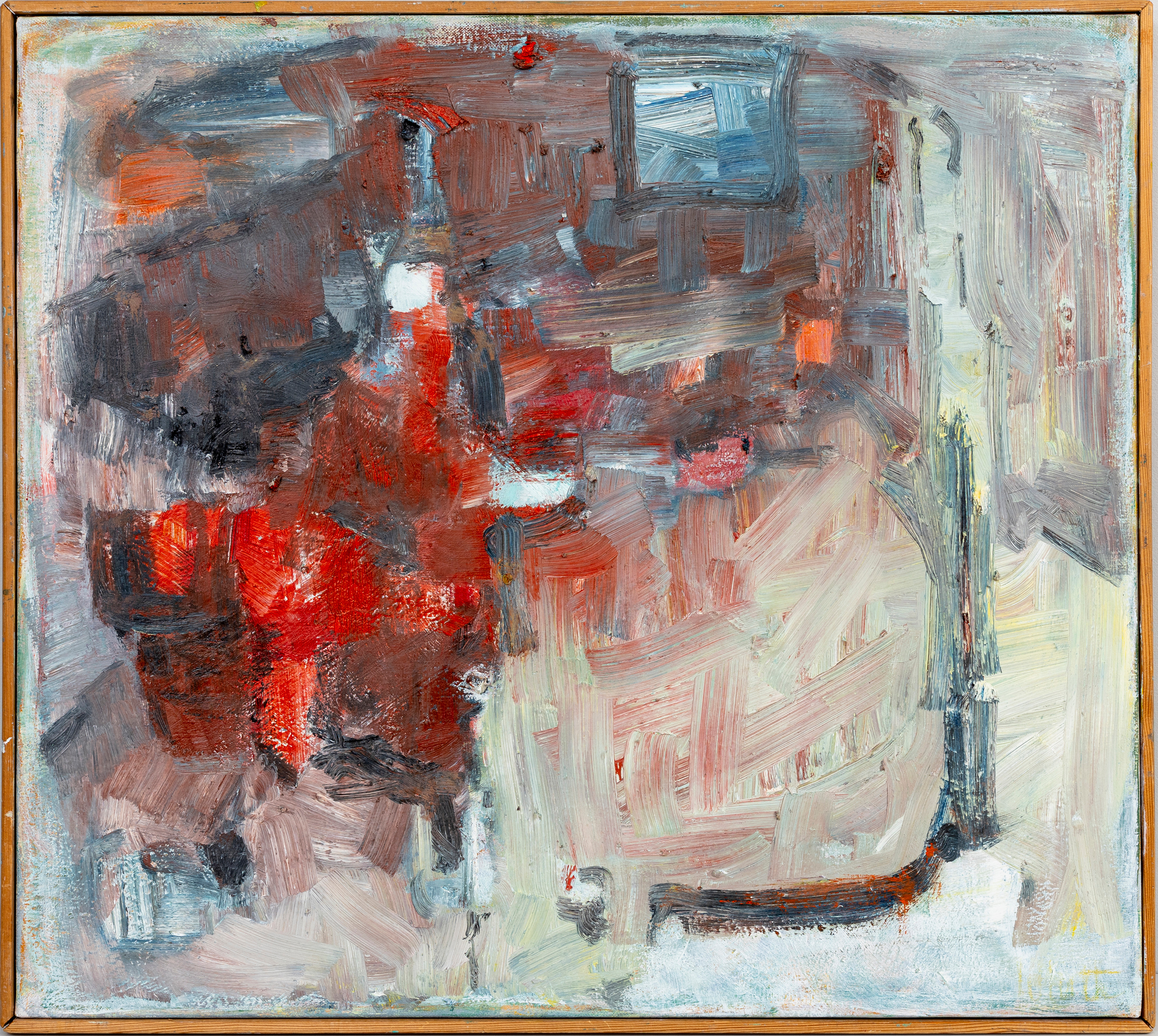 JOHN WIERTH. (1920-2003). abstrakt komposition, olja på duk. signerad.