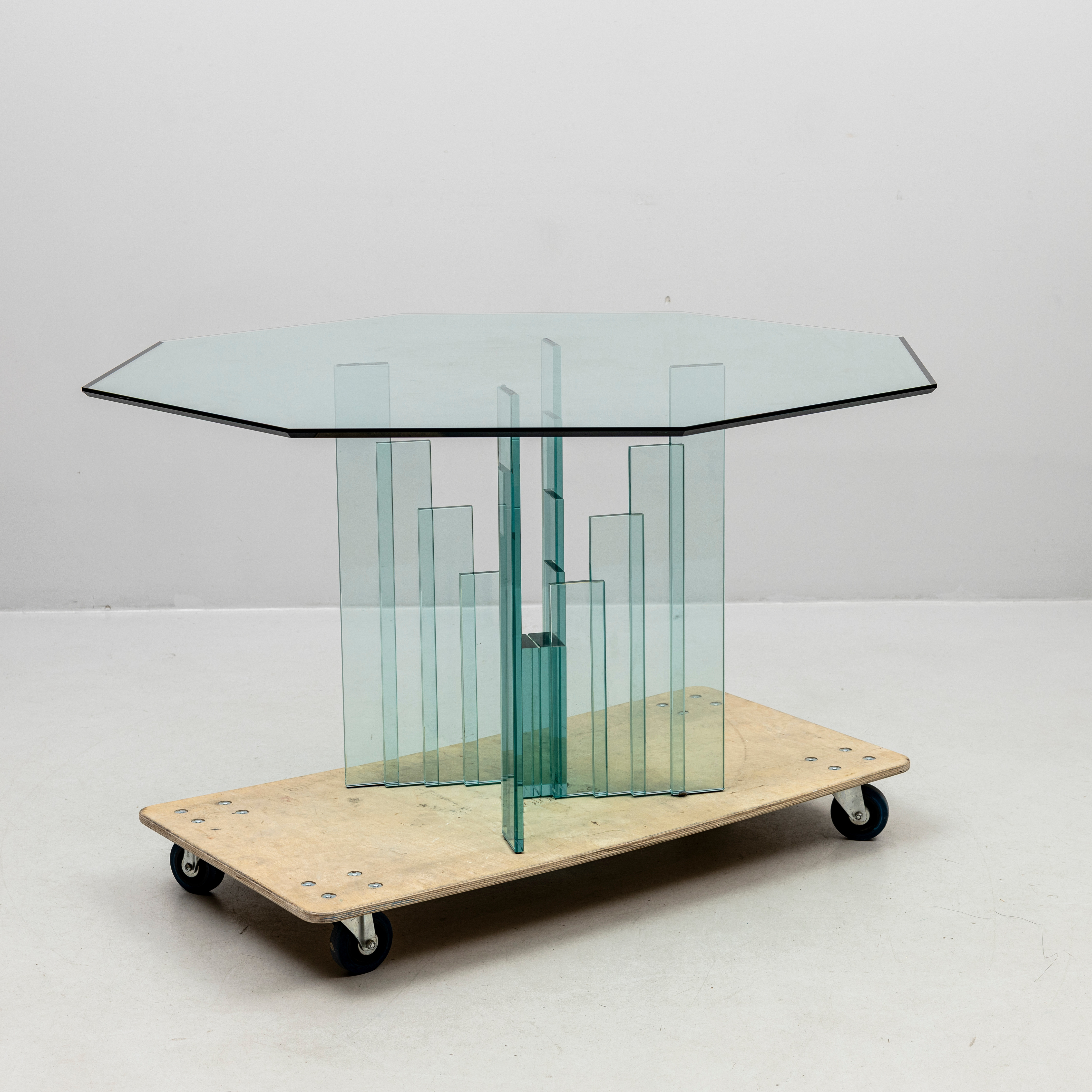 BORD, glas, troligen Roche Bobois, Frankrike, 1980-tal.