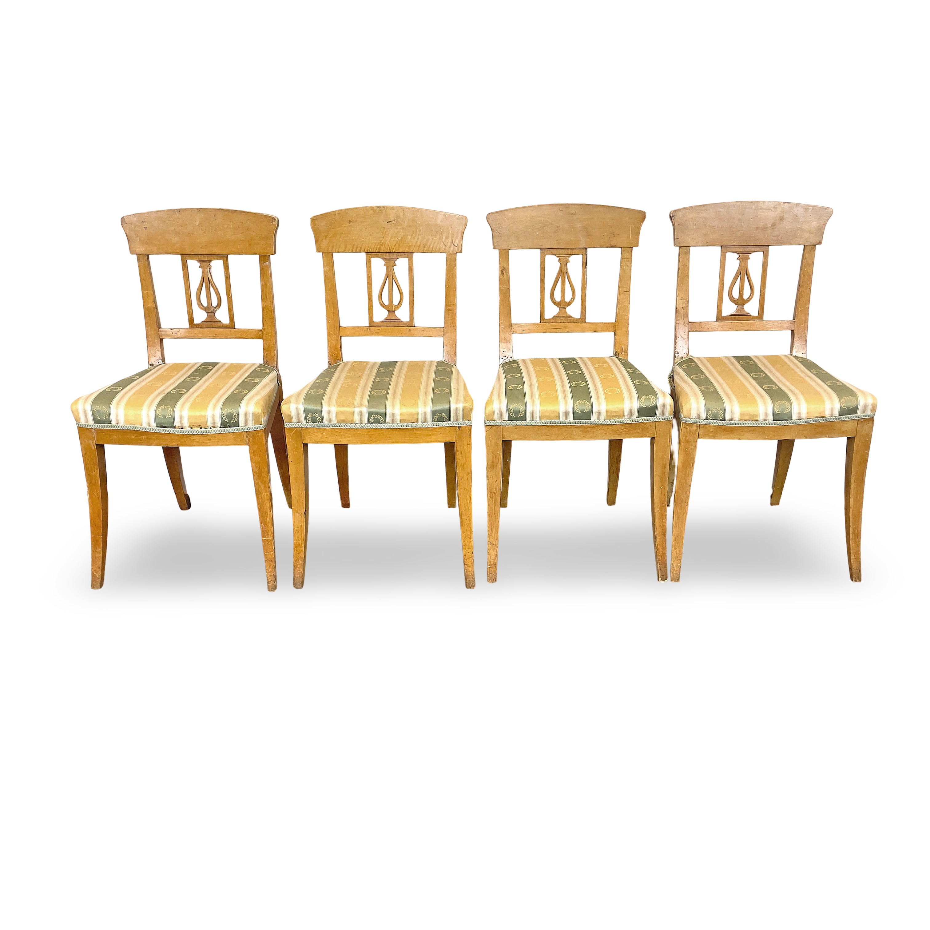 STOLAR, 4 st. Karl Johan-stil, björk, 1800-tal.