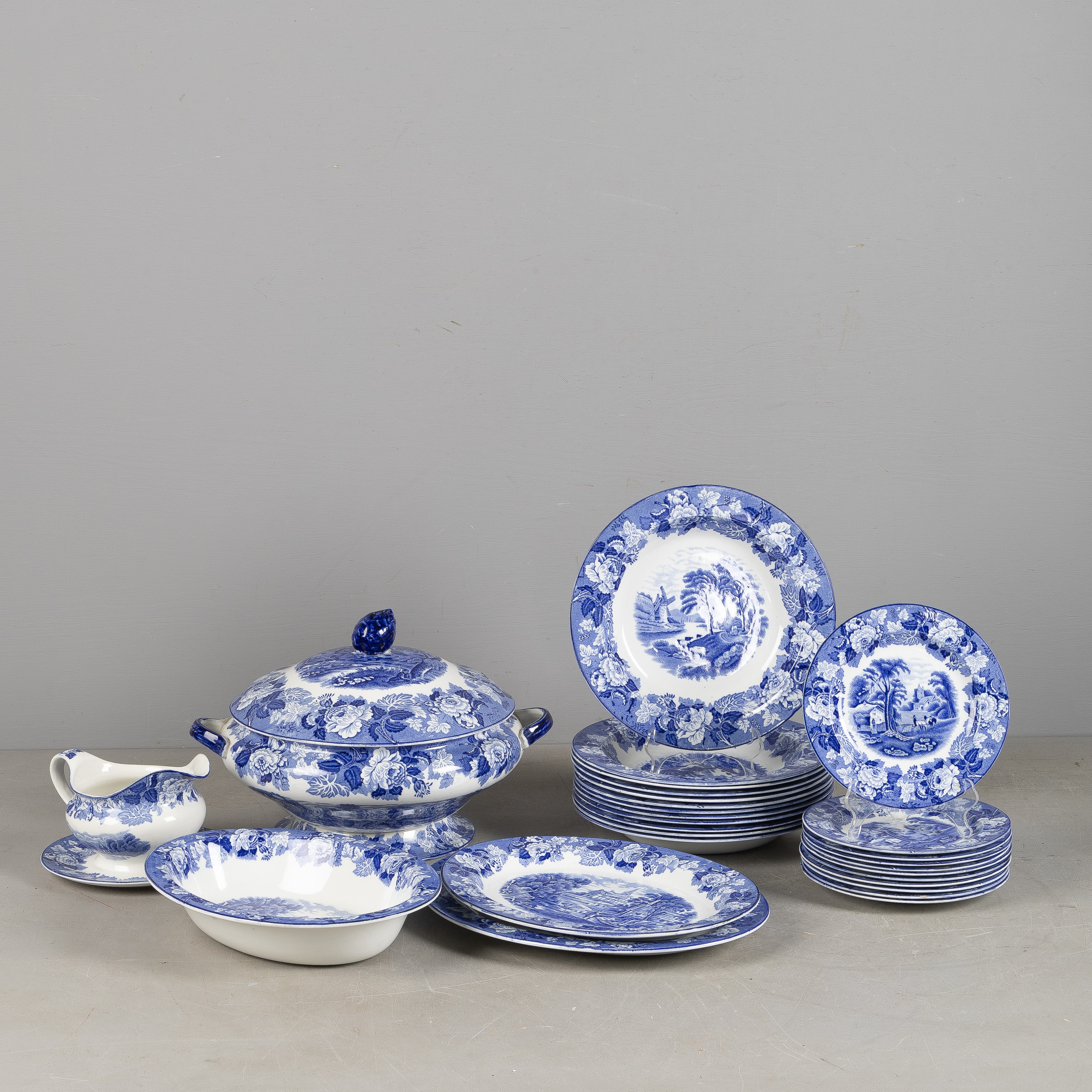 WOODS & SONS, Staffordshire, servisdelar 'English Scenery'. 28 dlr.