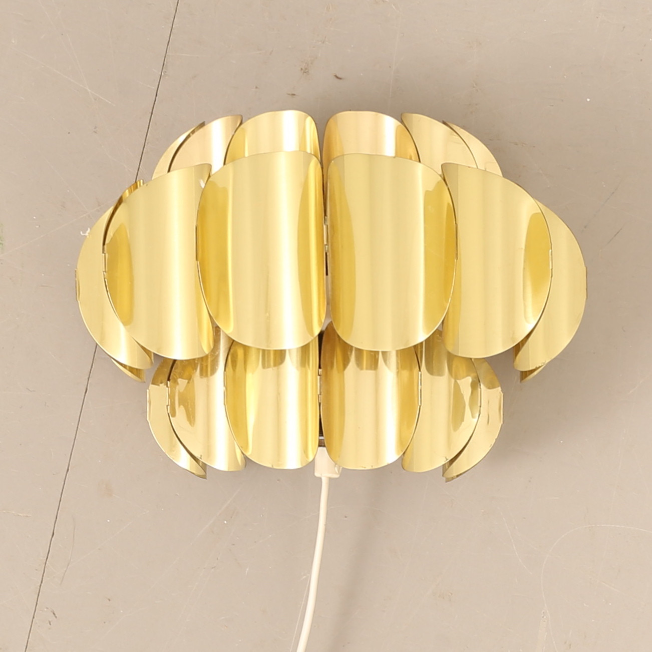 VÄGGLAMPA, mässing, Torsten Orring för Hans-Agne Jakobsson, Markaryd, 1900-talets andra hälft.