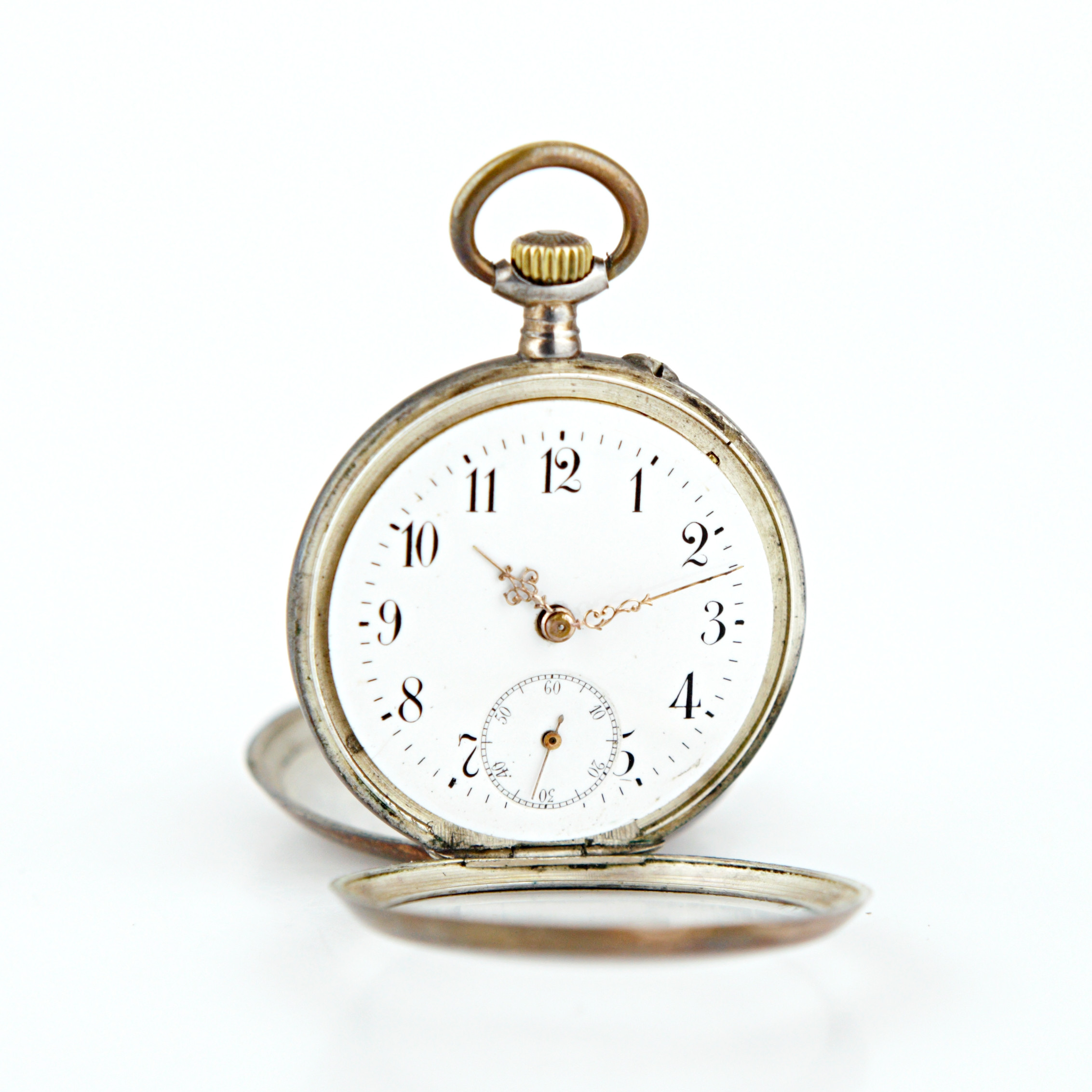 FICKUR, silver, subsekund, gravyr, Schweiz, förra sekelskiftet.