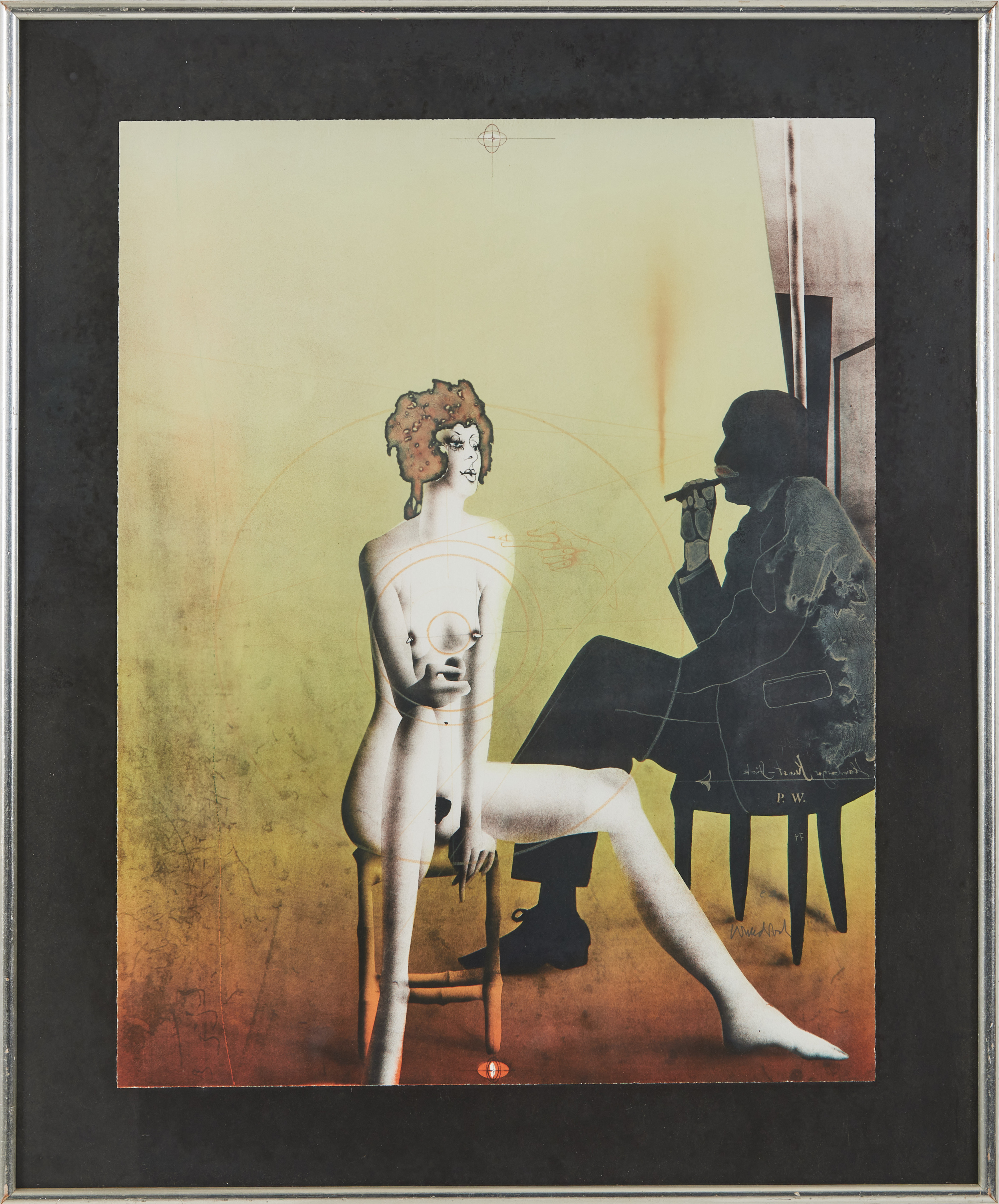 PAUL  WUNDERLICH. "Hamburger Kunst-Stück", färglitografi, provtryck, signerad.