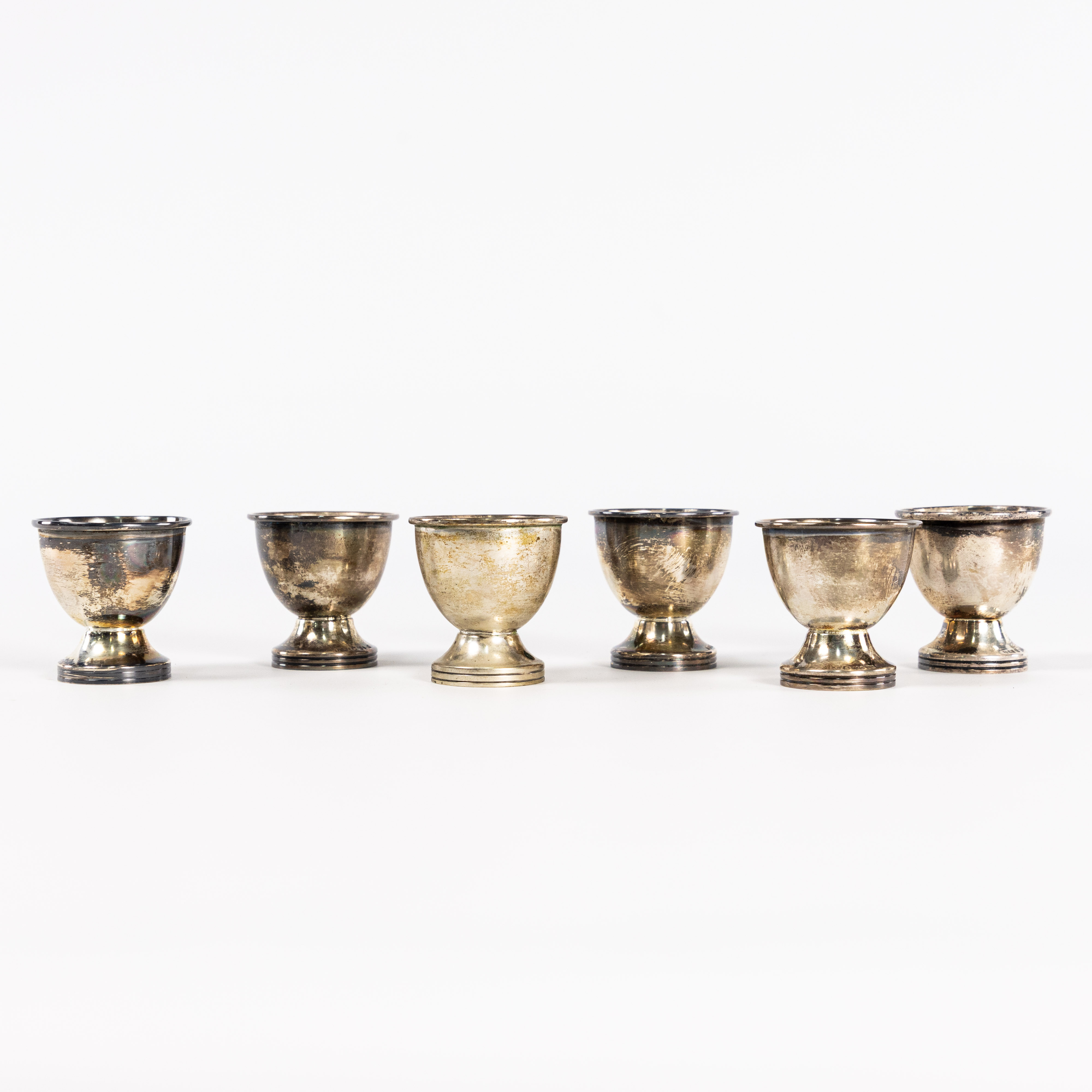 ÄGGKOPPAR, 6 st, silver, Sam Pettersson AB Linköping.