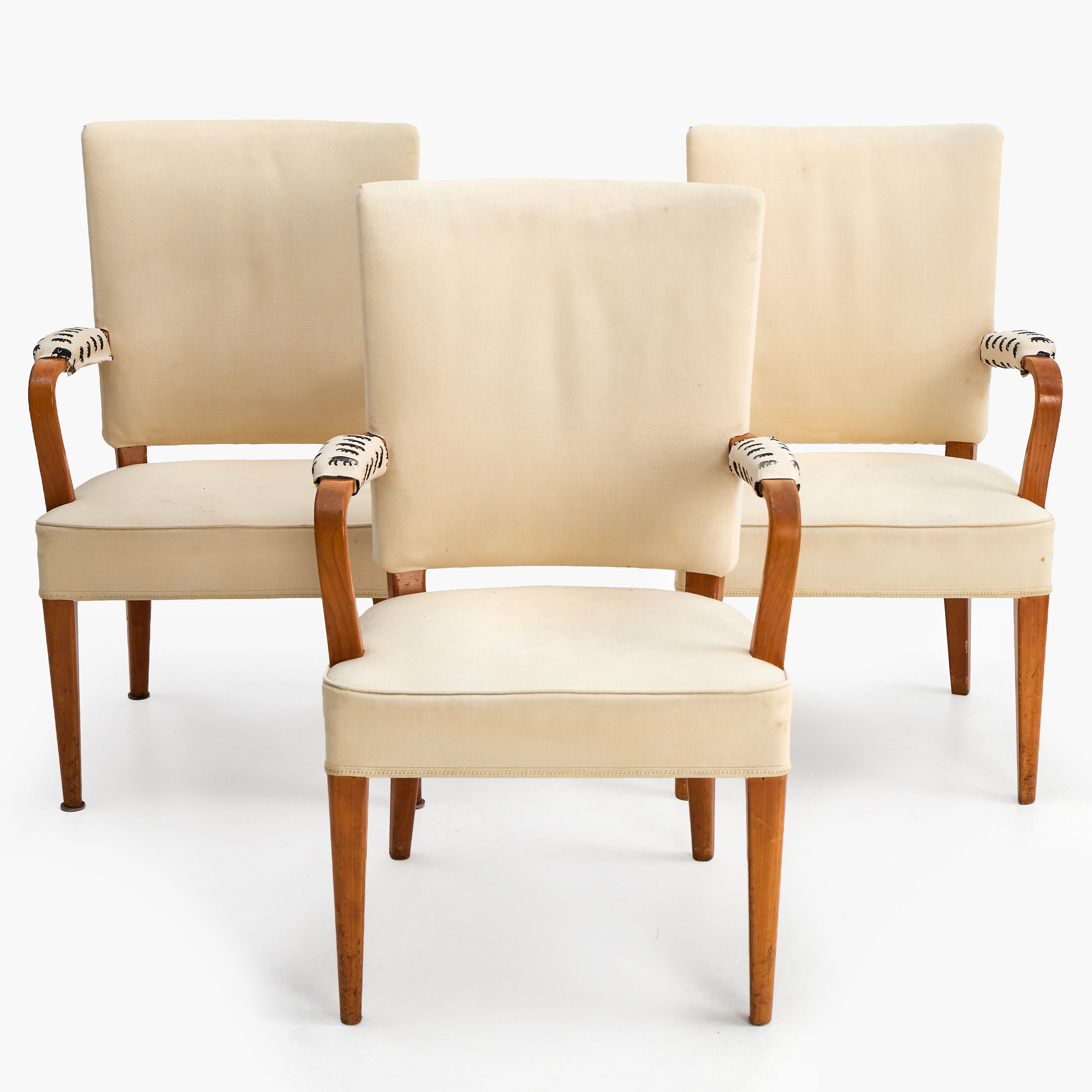 KARMSTOLAR, 3 st, 1940-tal, Swedish Modern.