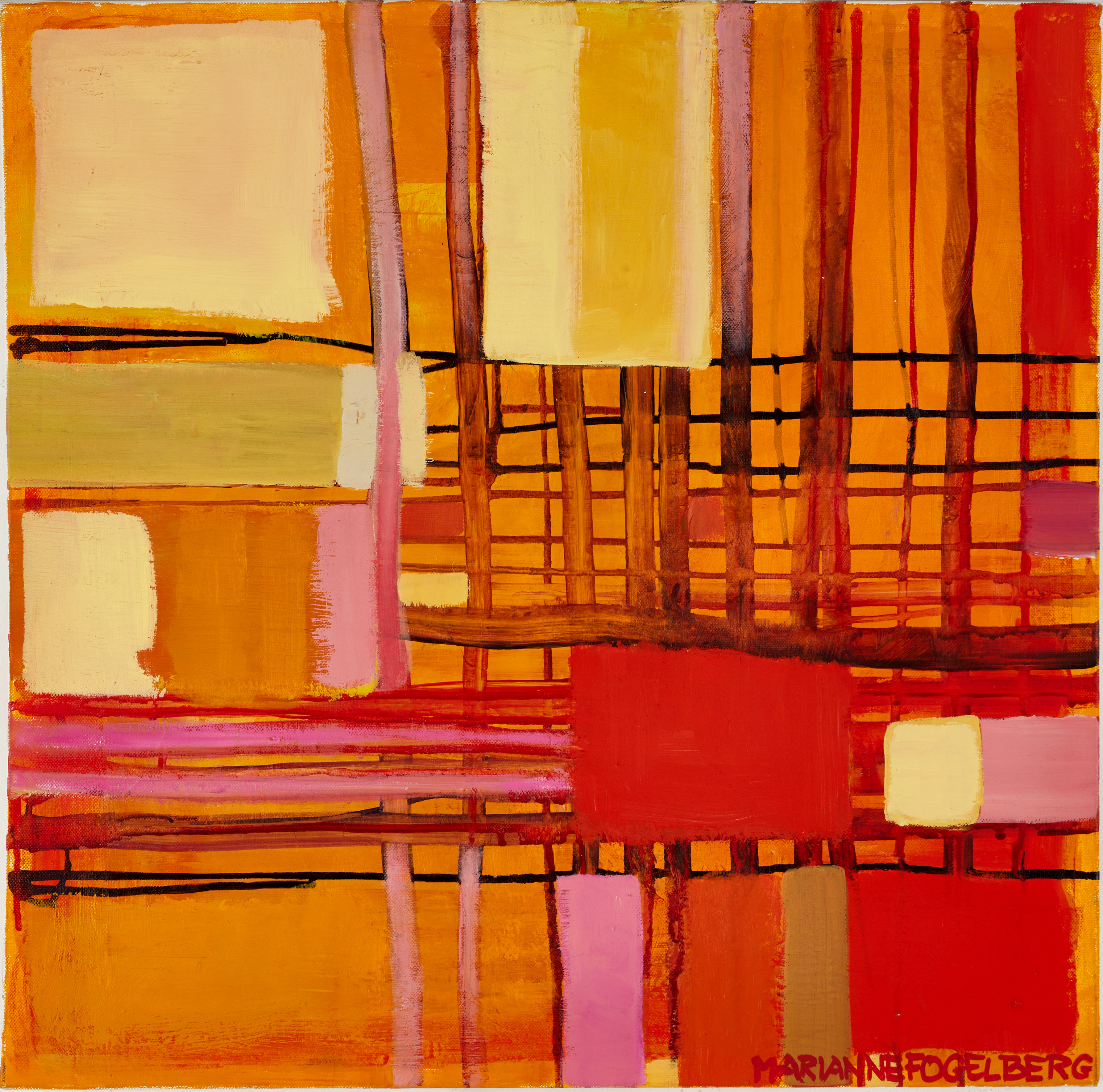 MARIANNE FOGELBERG (född 1947), Komposition, signerad, akryl på duk.