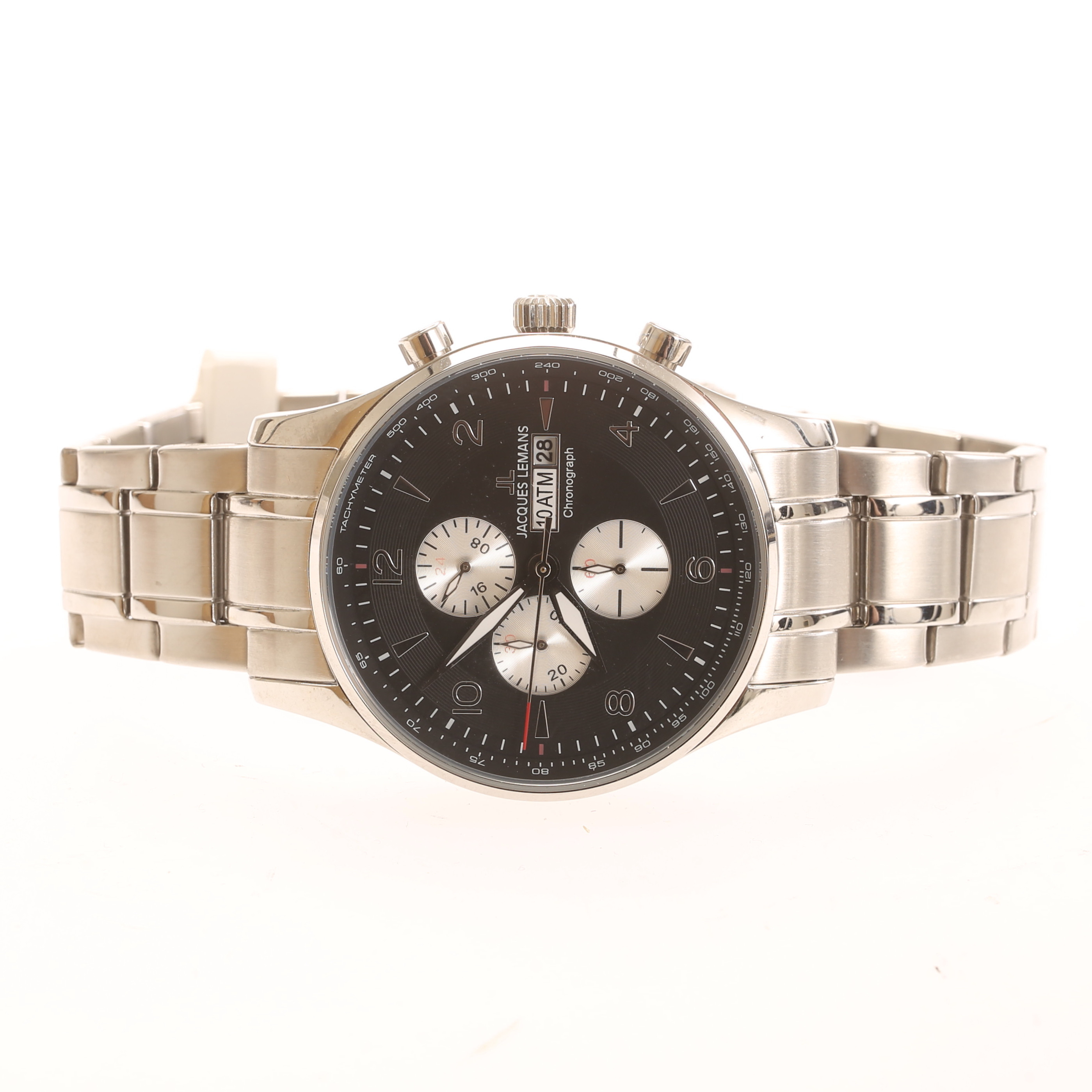 HERRARMBANDSUR, Jacques Lemans, stål, chronograph, quarts.