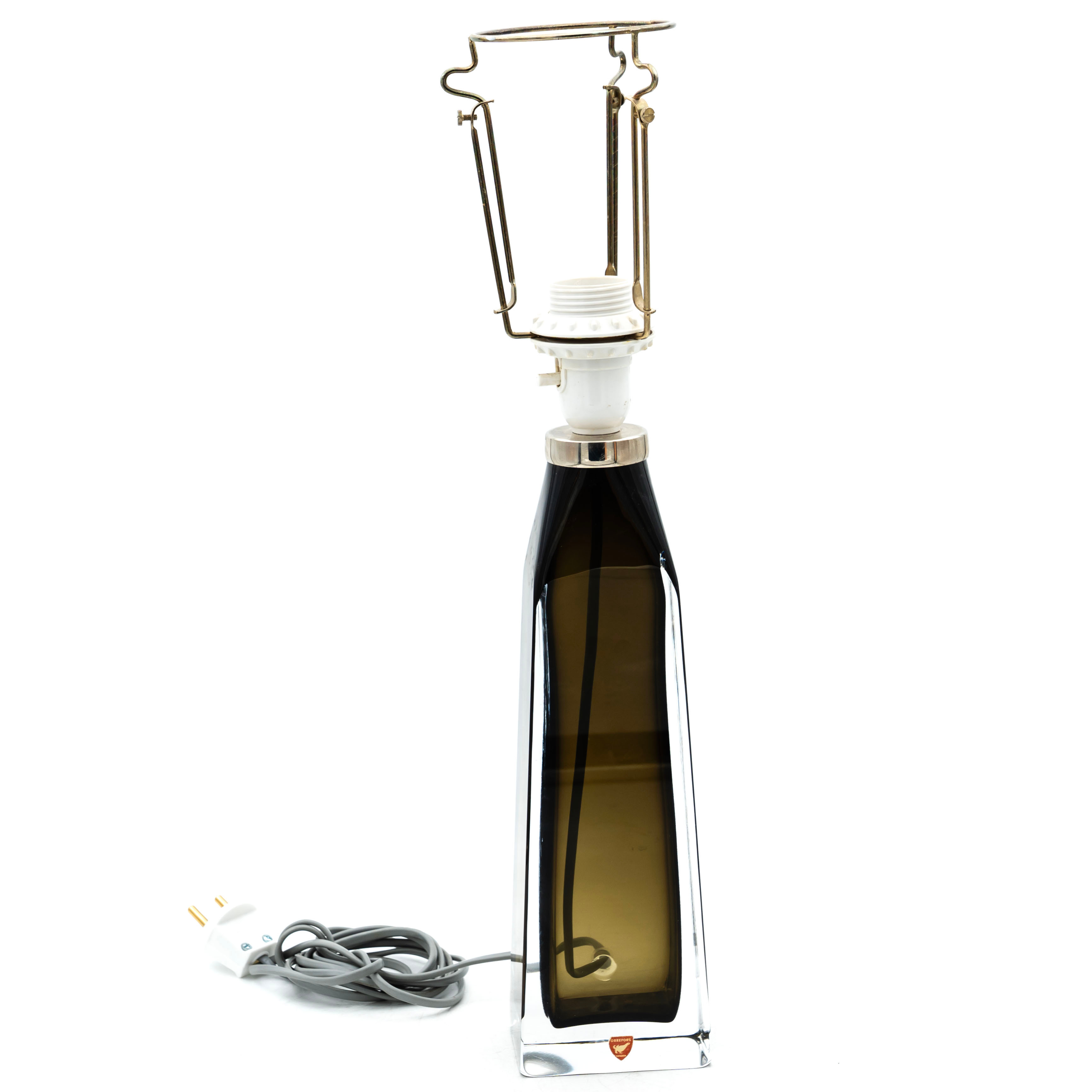 CARL FAGERLUND. Bordslampa, Glas, Orrefors, 1900-tal.