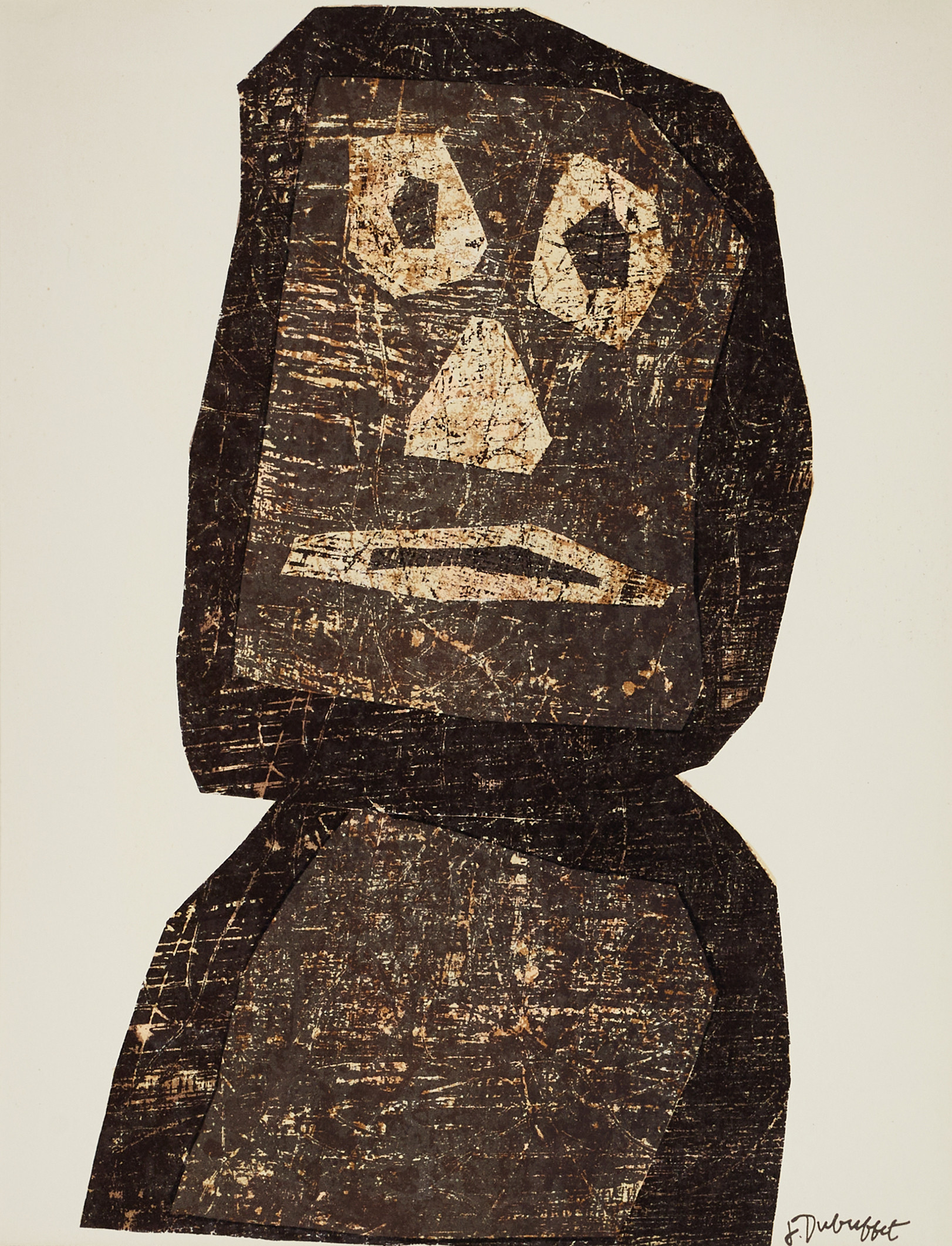JEAN DUBUFFET (FRANKRIKE, 1901-1985). "Le Guerrier/The Worrior", XXe Siecle no 10, 1958, Mourlot, originallitografi.