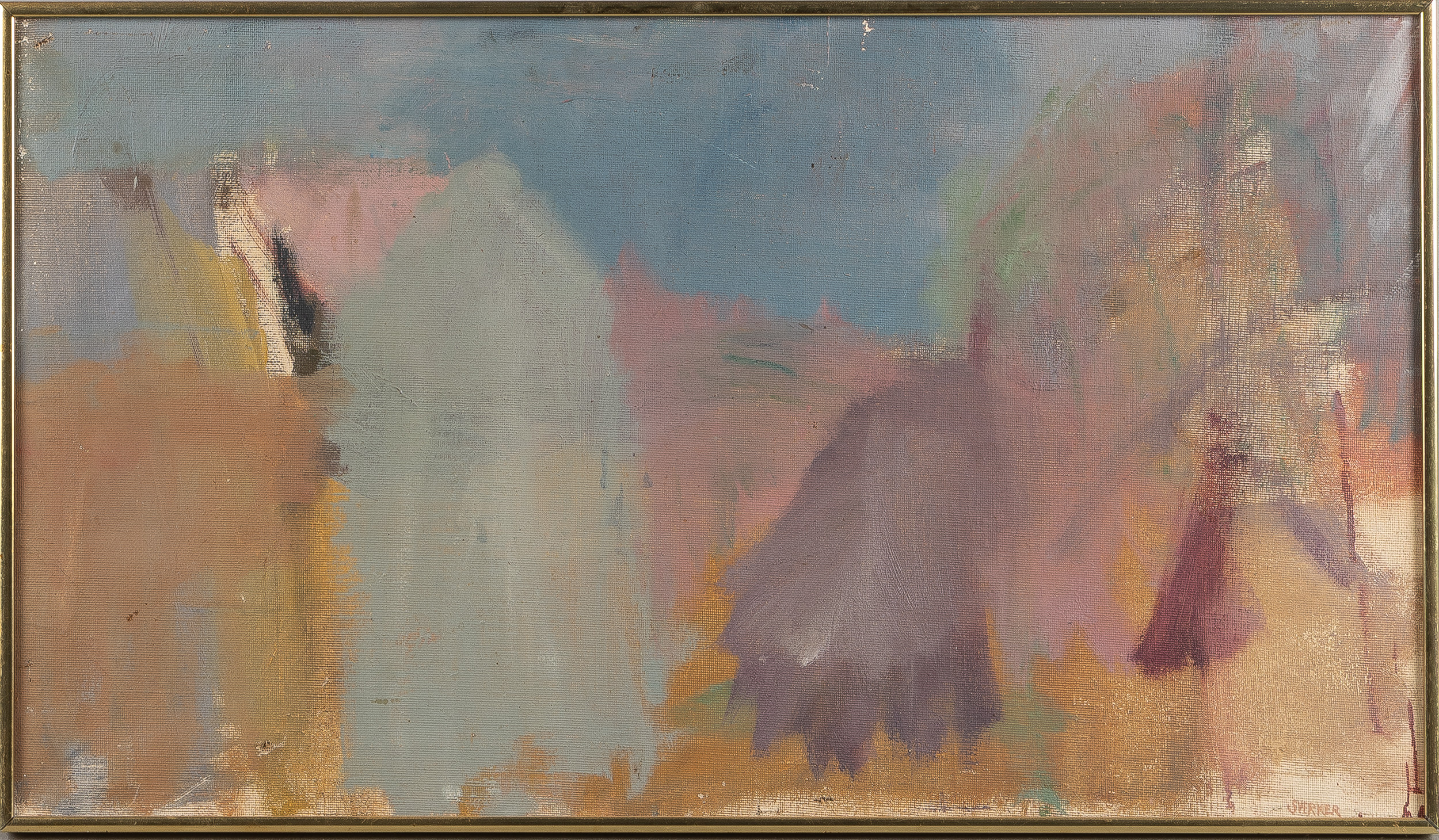 SVERKER BROSTRÖM  (1938-1997). Komposition, olja på duk.