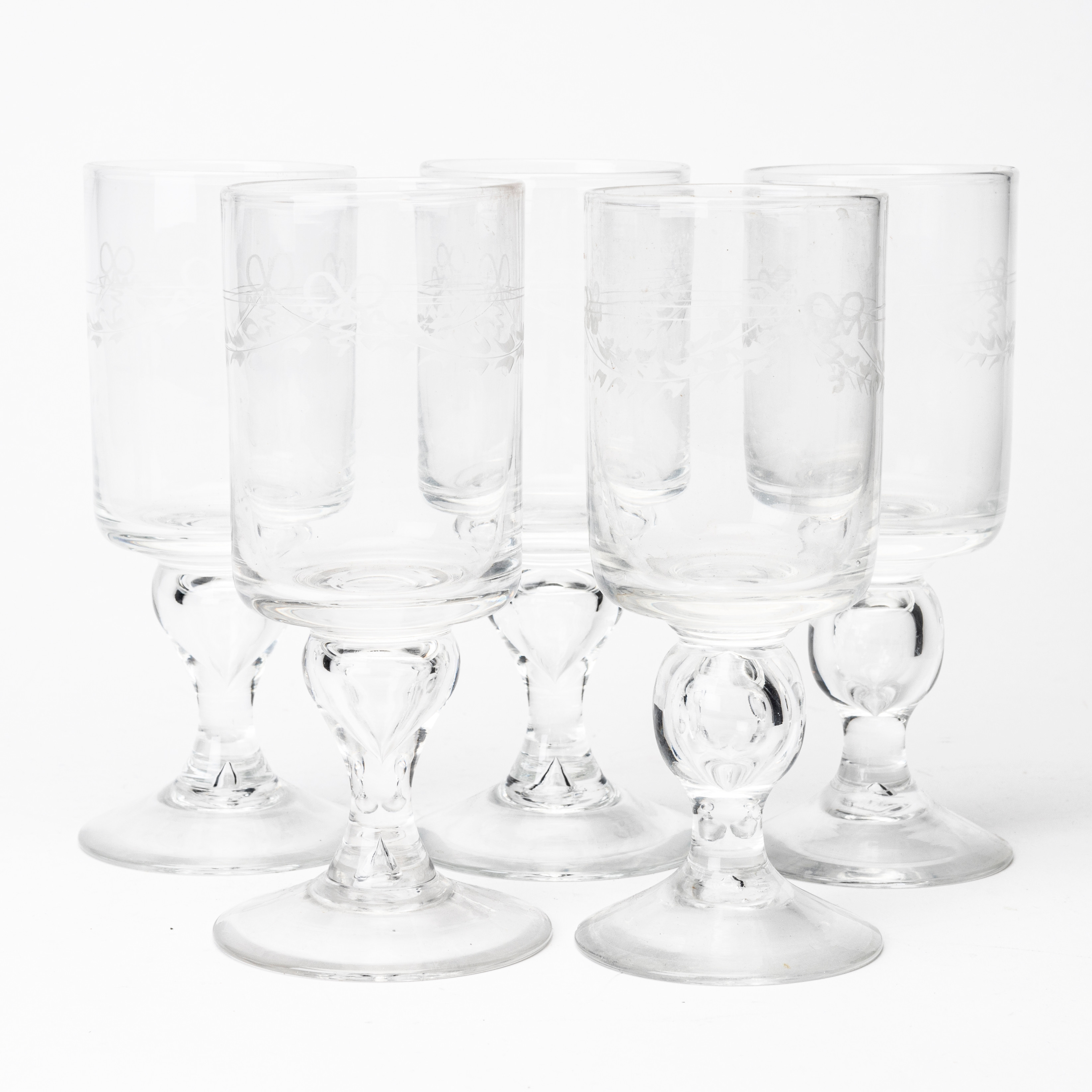 VINGLAS, 5 st, glas, "Antik", Reijmyre.