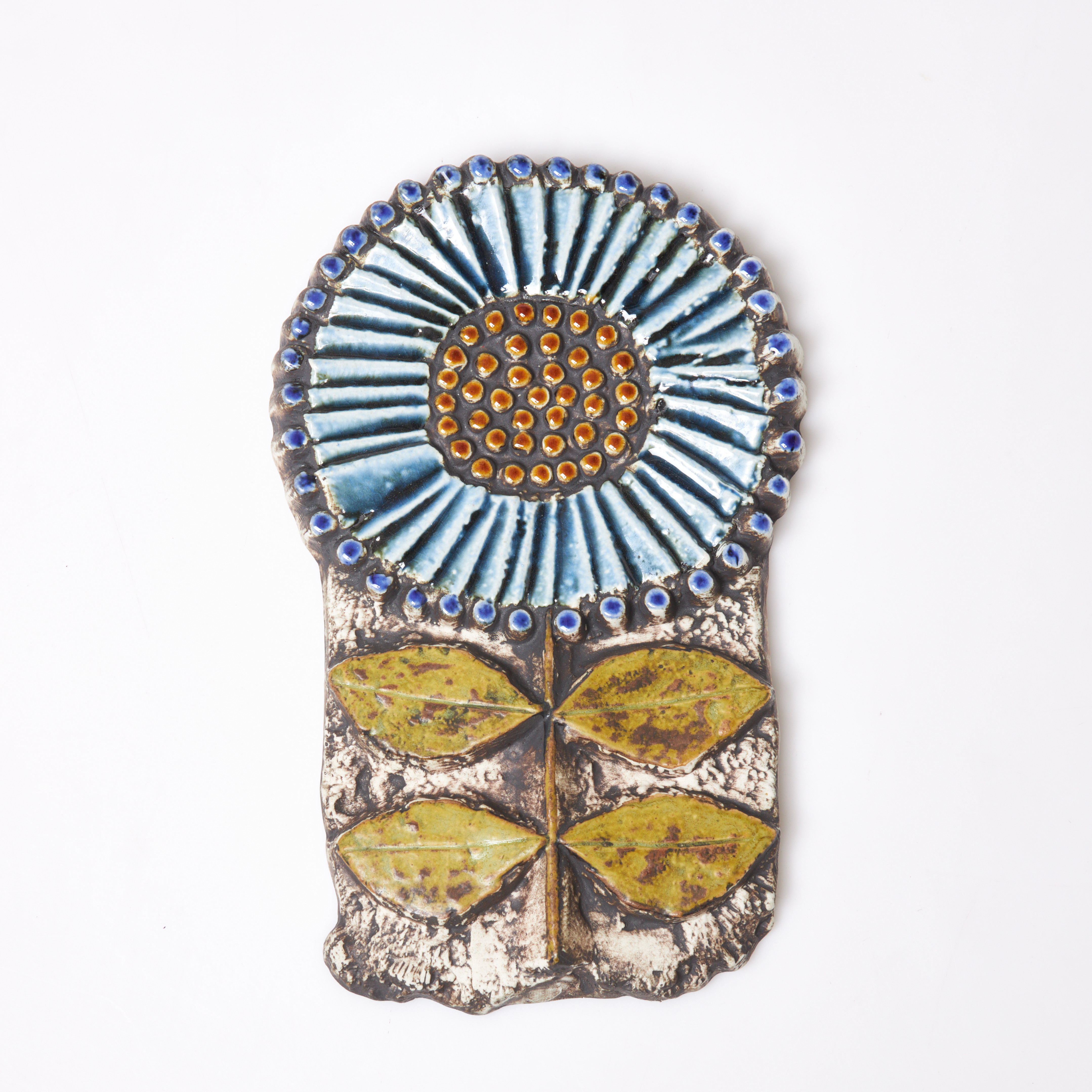 LISA LARSON. relief, "Solros, Gustavsberg, stengods, signerad.