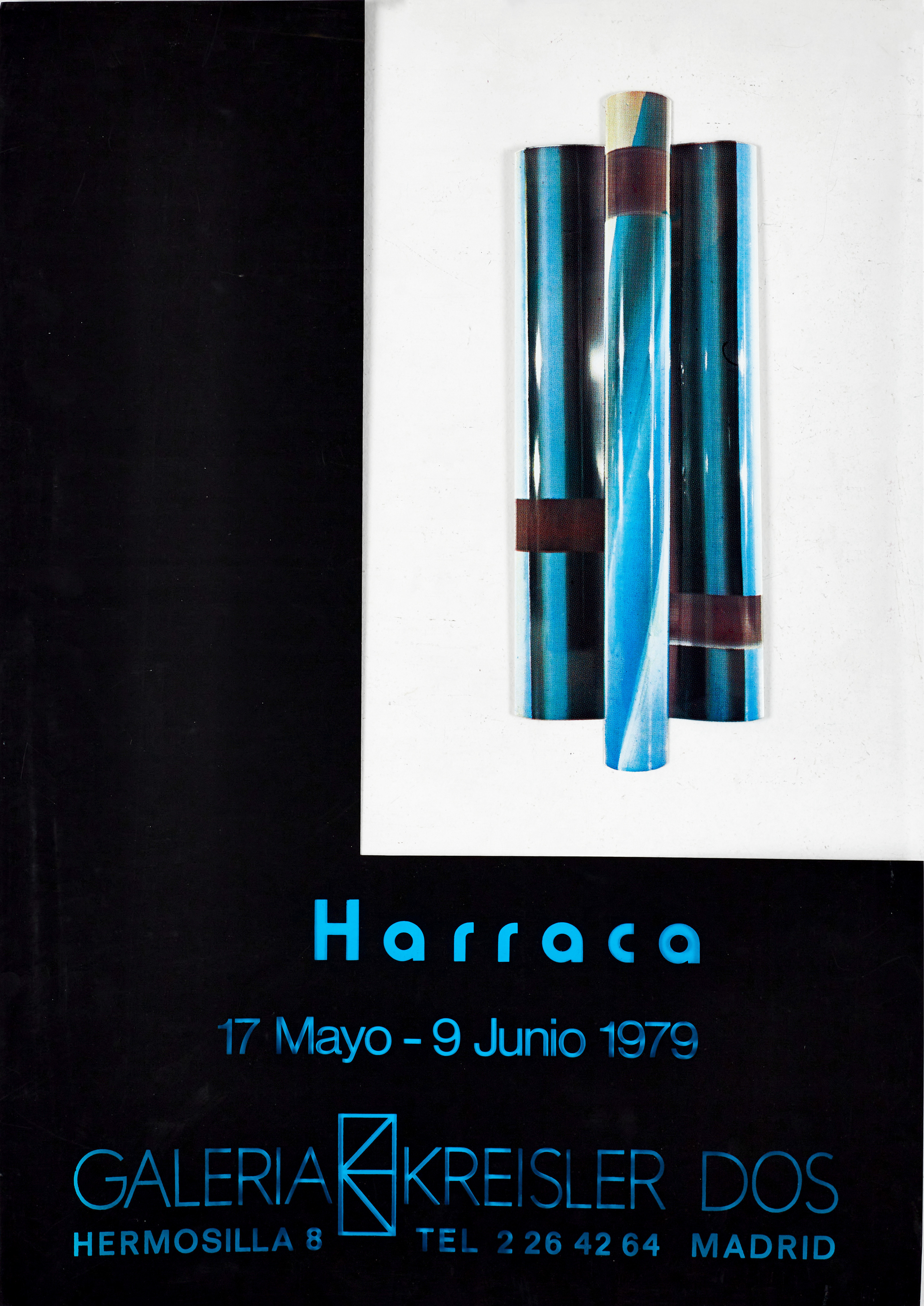 MARTÍNEZ HARRACA. Utställningsaffisch, transparent och tryckt plast, 1979, Galleria Kreisler Dos, Madrid.