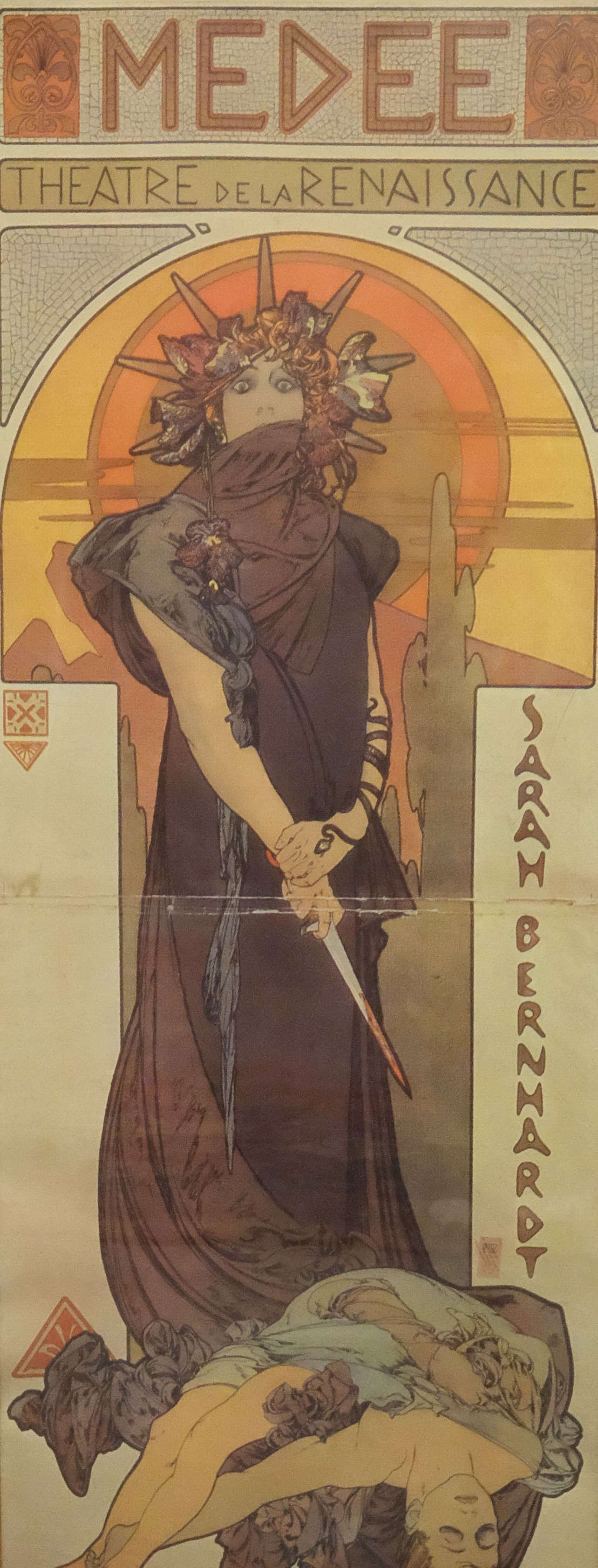 ALPHONSE MUCHA. EFTER. AFFISCH, "MEDEE- THEATRE DE LA RENAISSANCE".