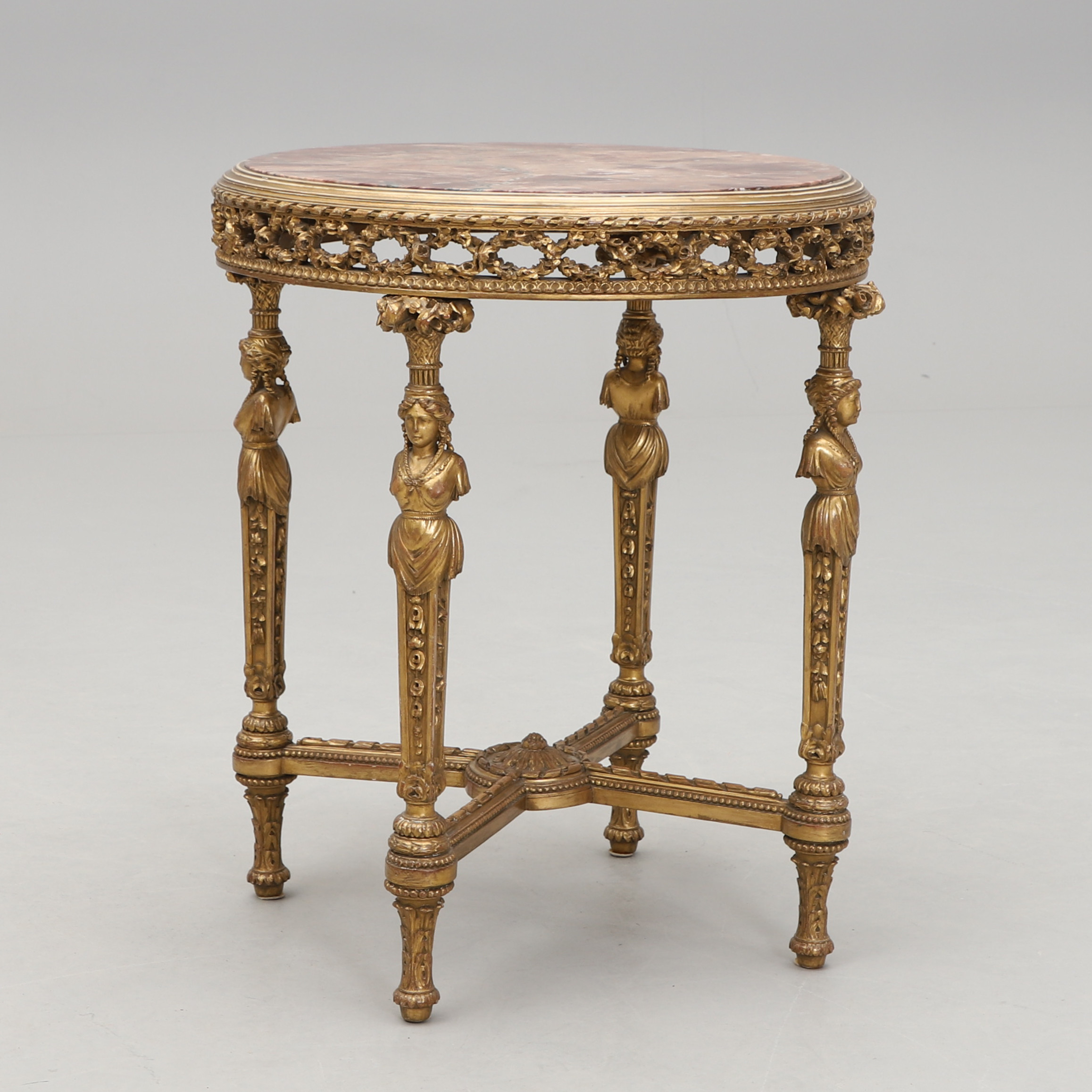 BORD, förgyllt, Louis XVI-stil, omkring 1900.