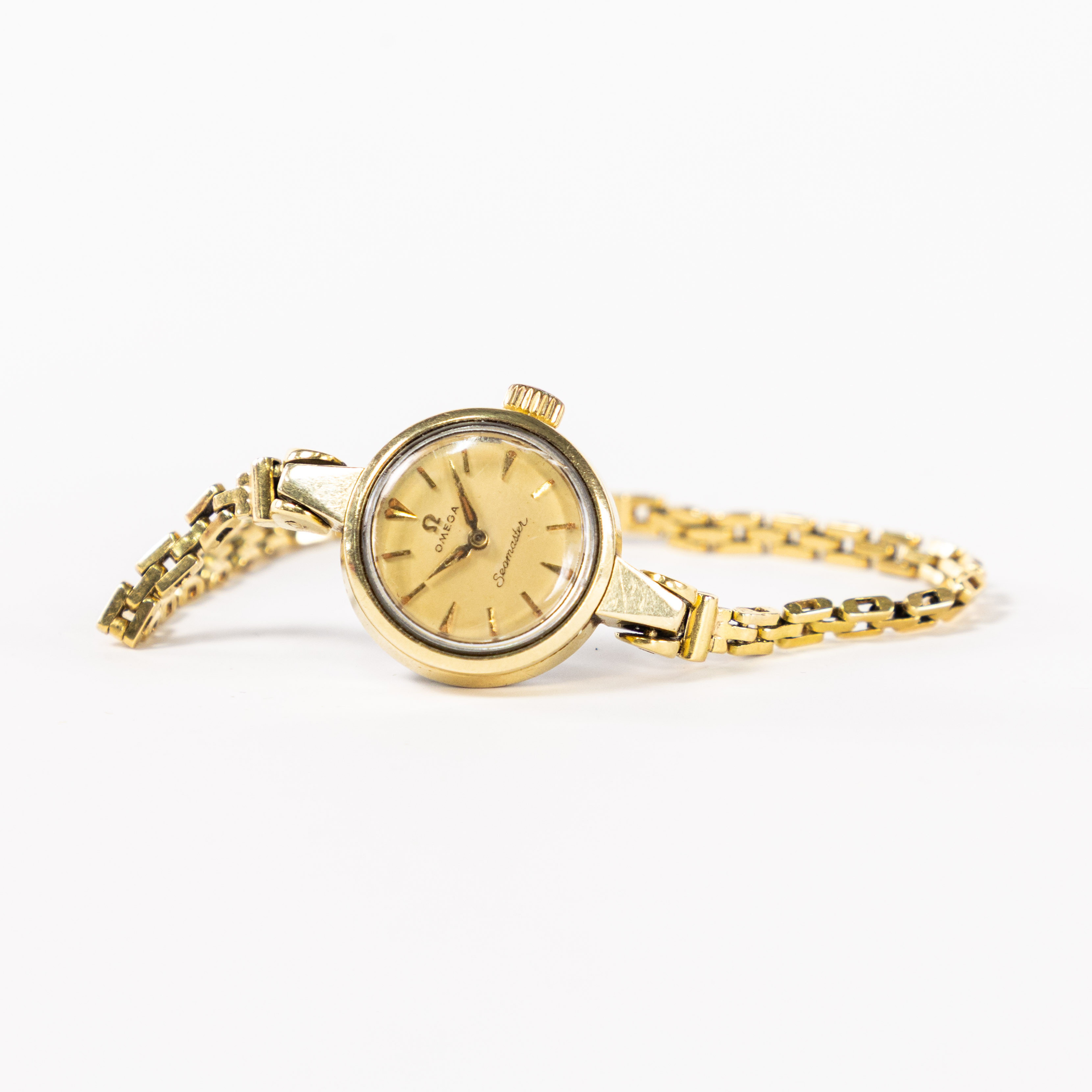 OMEGA Seamaster Ladymatic, 20 mm, länk i 18k guld.