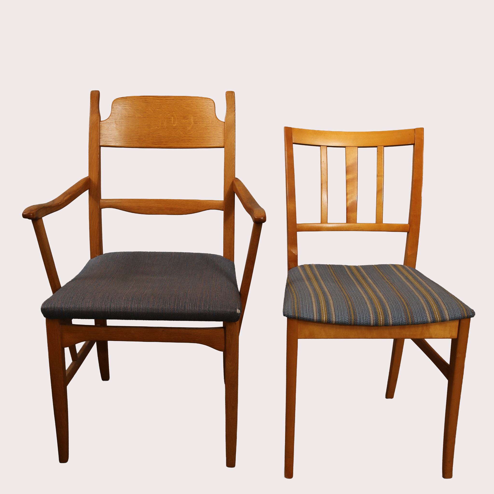 CARL MALMSTEN, stol Talavid, tillsammans med karmstol Calmar Nyckel. 2 delar. 1900-talets tredje fjärdedel.