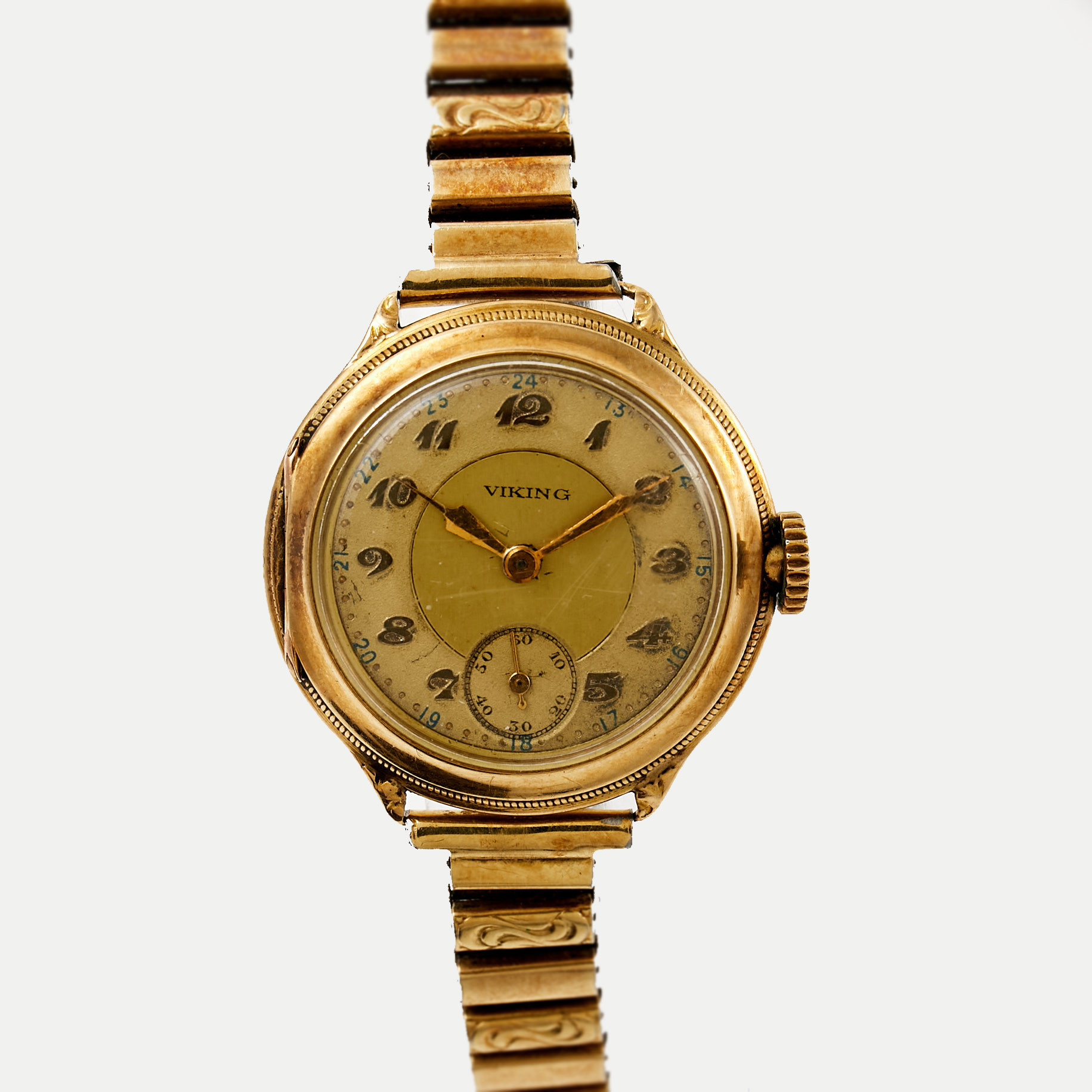 VIKING, boett i 14 k guld, länk metall, ca 24,5 mm, omkring 1900-talets mitt.