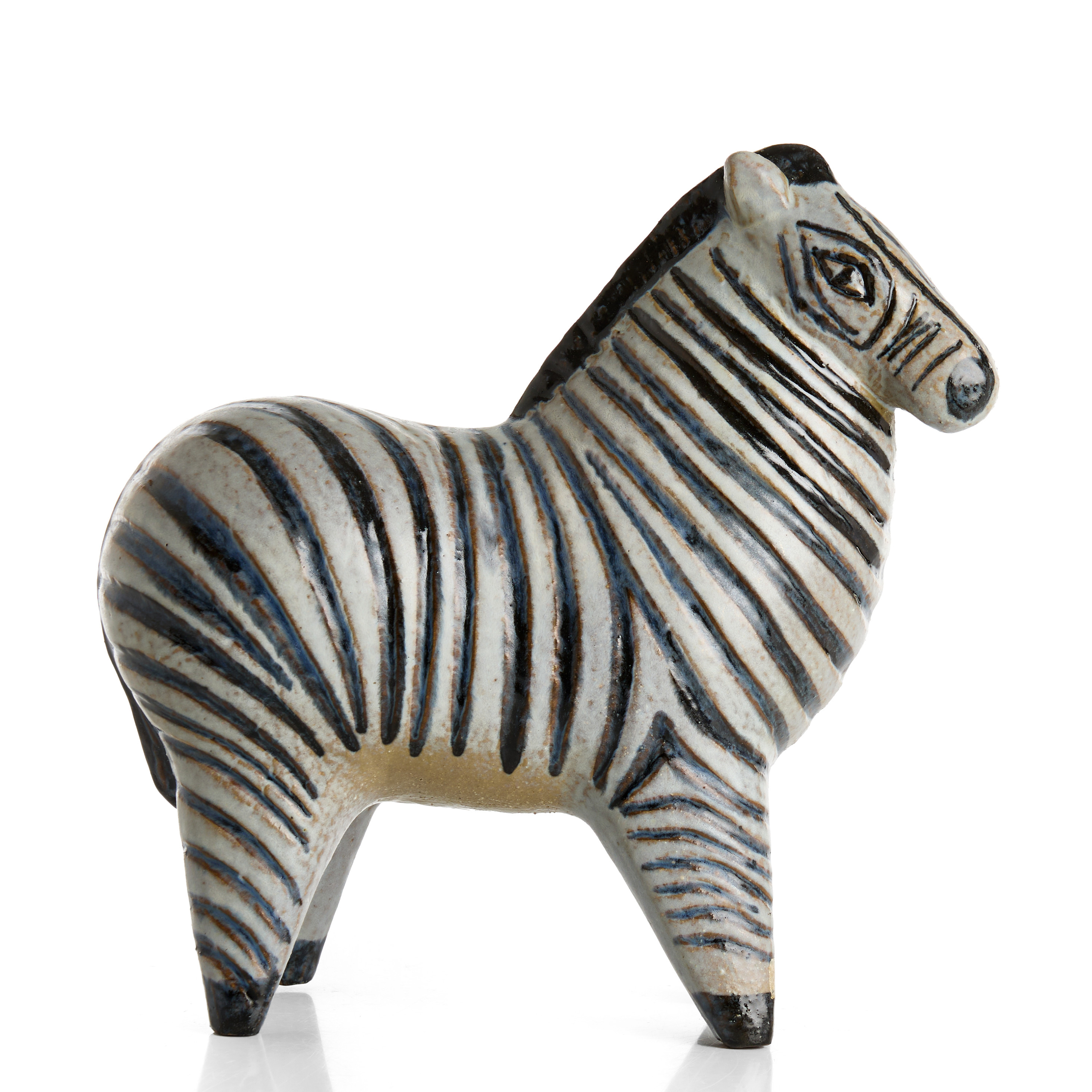 LISA LARSON (SVERIGE, 1931–2024). skulptur, stengods, "Zebra" ur Stora Zoo, Gustavsberg, formgiven 1957.