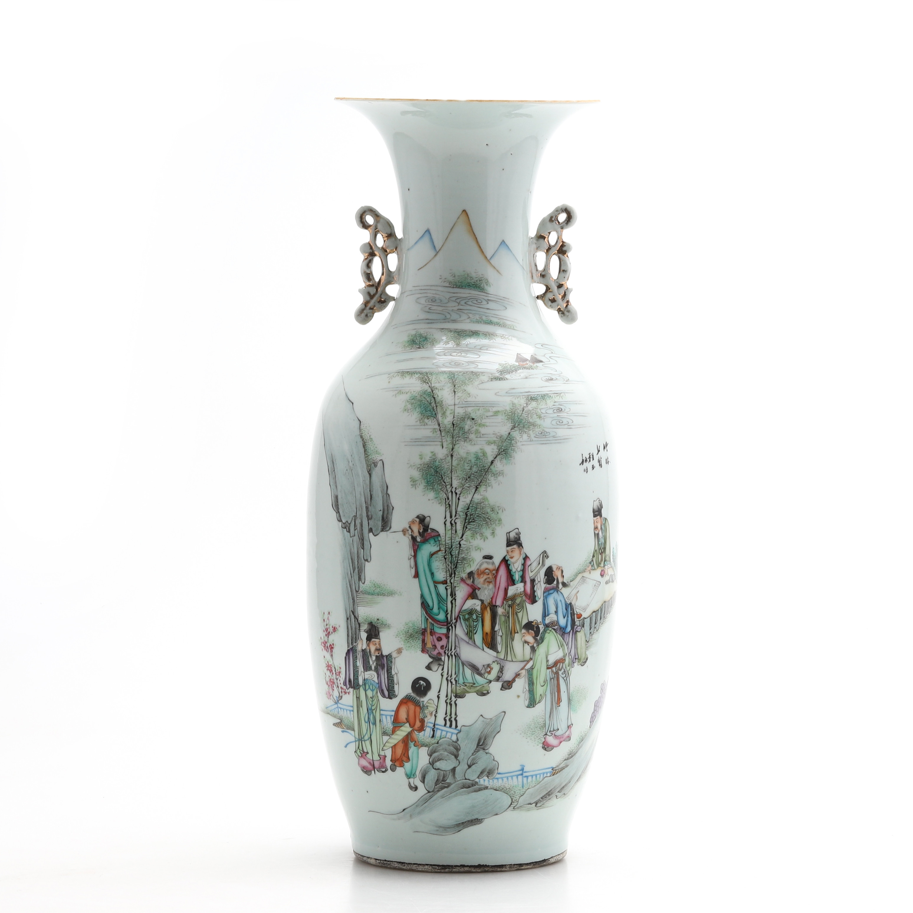 GOLVVAS, porslin, Kina. Troligen Republiken Kina 1912-1949.