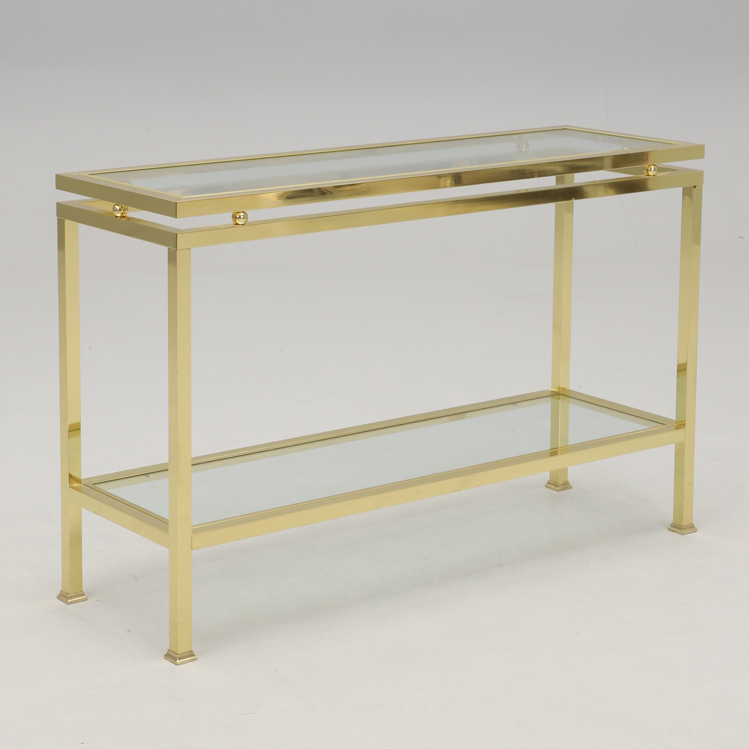 SIDEBOARD, mässing och glas, 1970/80-tal.