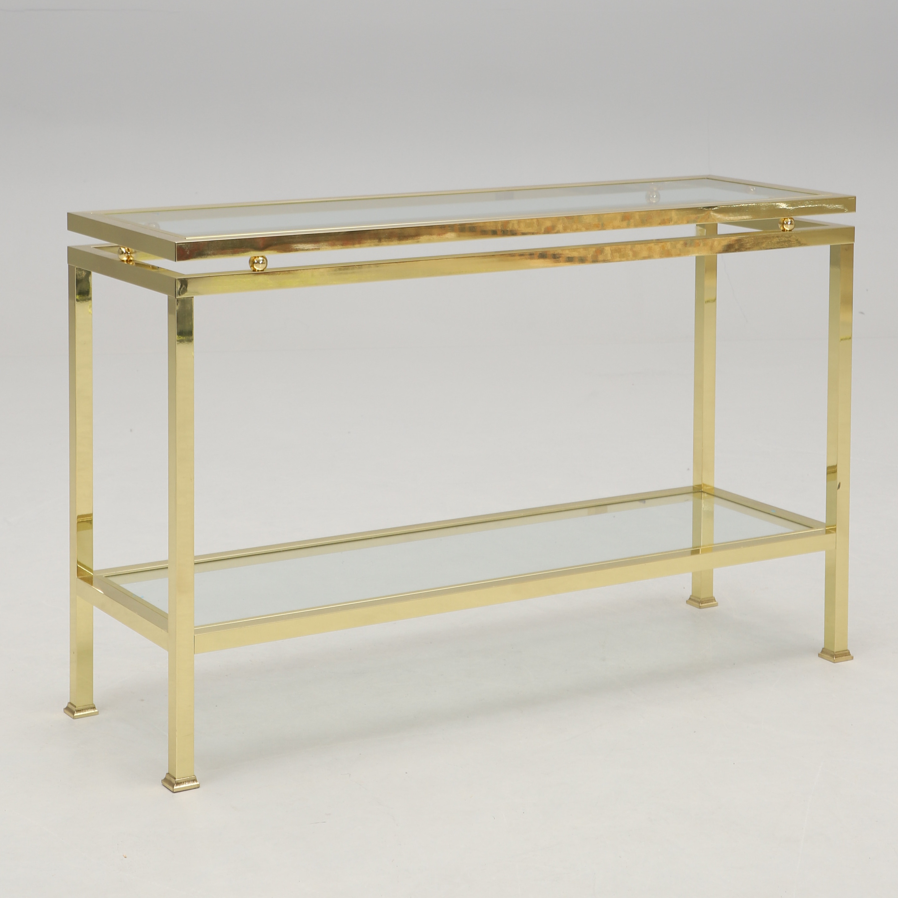SIDEBOARD, mässing och glas, 1970/80-tal.