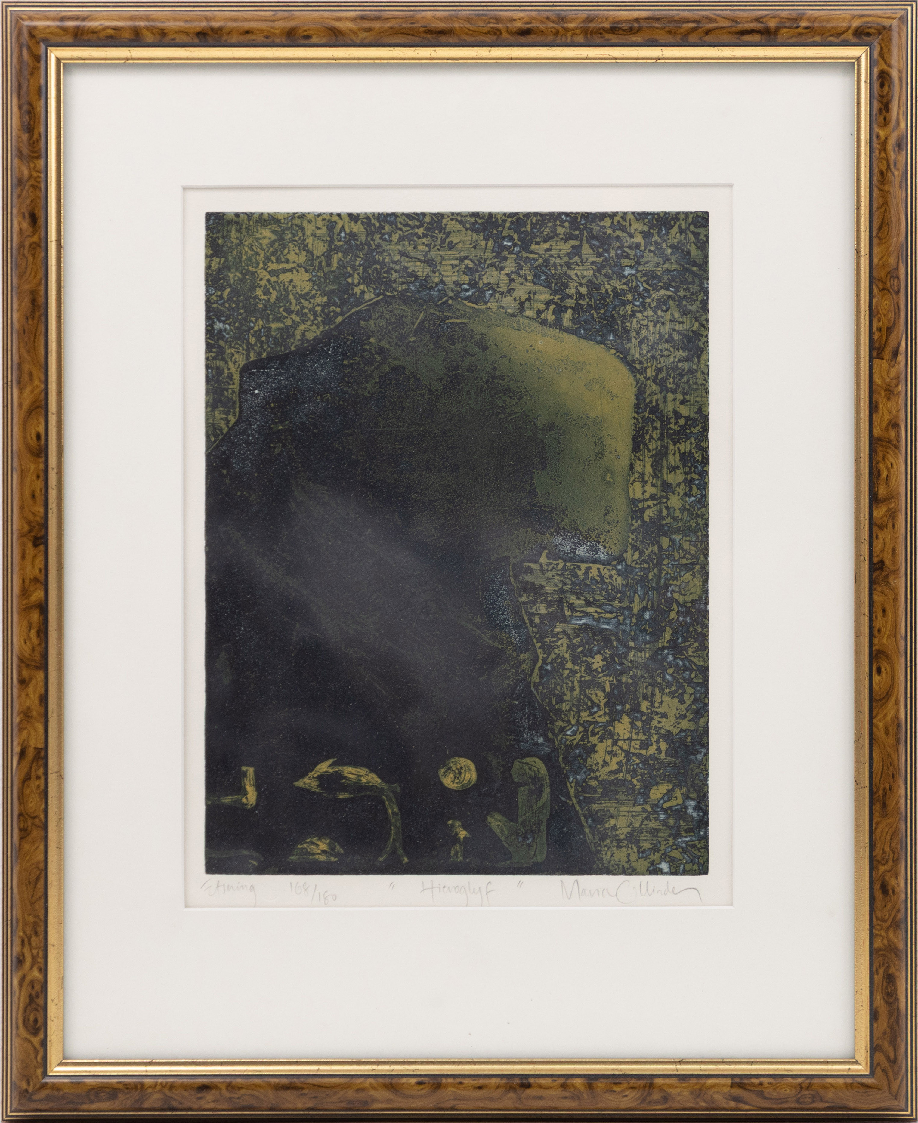 MARIA COLLINDER. Etsning, "Hieroglyf", 168/180, signerad.