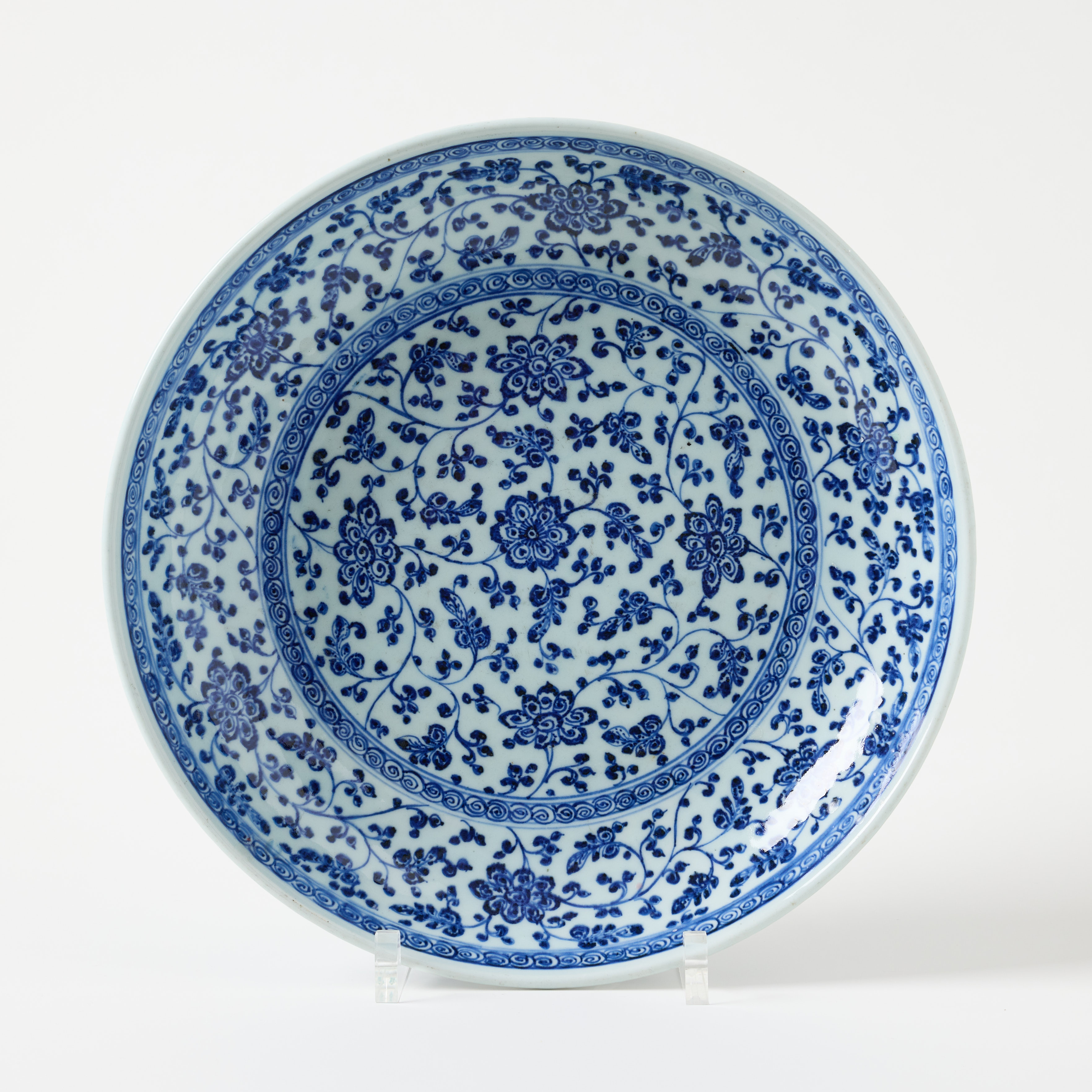 A Chinese Blue and White Ming Style Deep Dish.