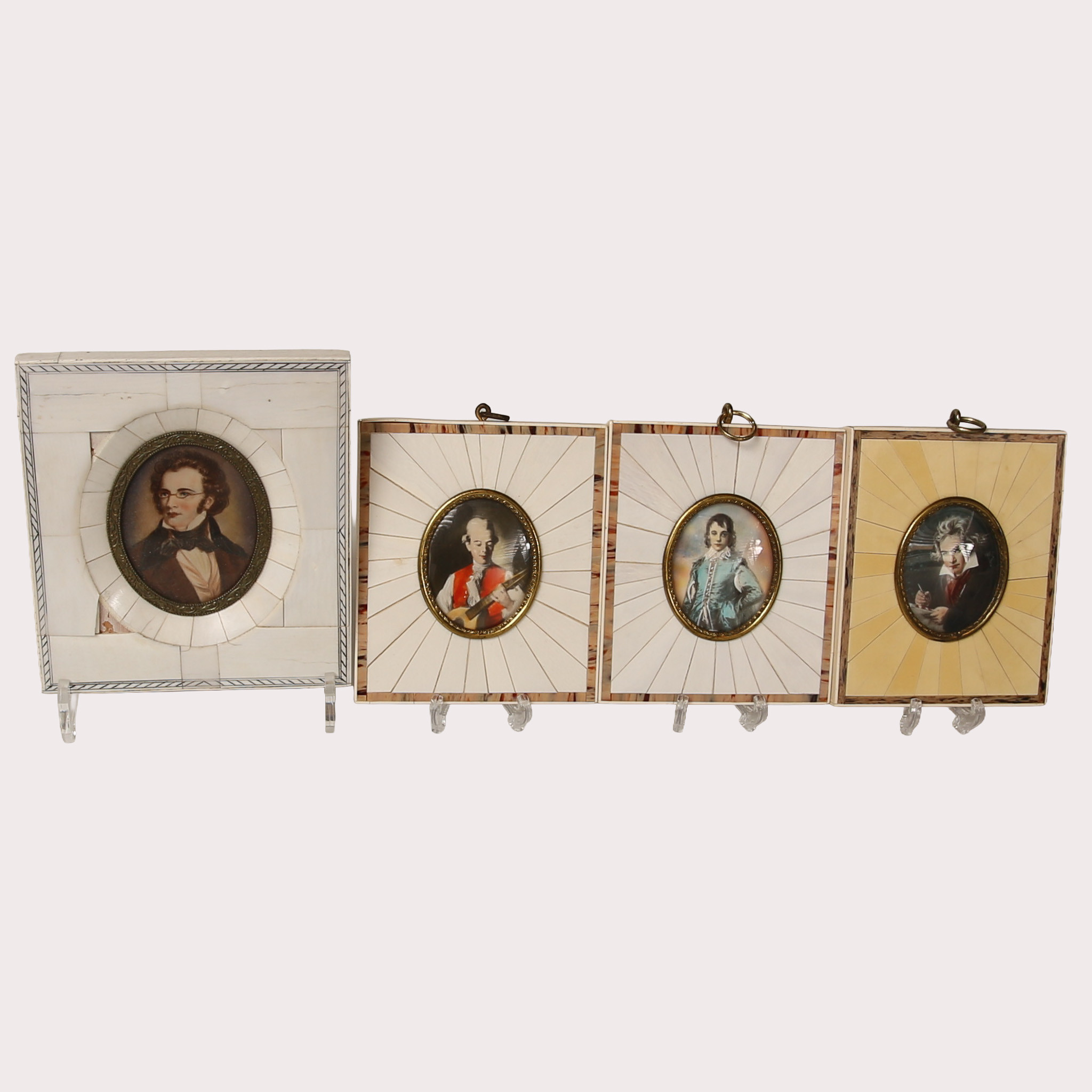 MINIATYRPORTRÄTT. Bla Bellman, Beethoven, Schubert, Blue Boy av Gainsborough.