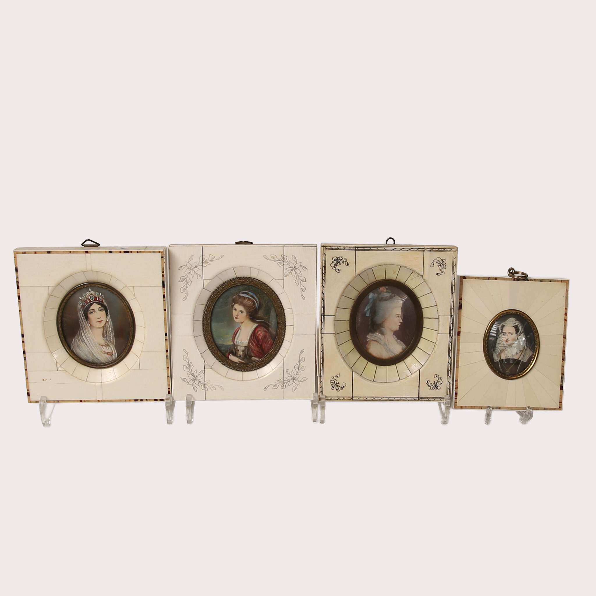 MINIATYRPORTRÄTT. Bla Mary Stuart, Kejsarinnan Josefin, Lady Hamilton.