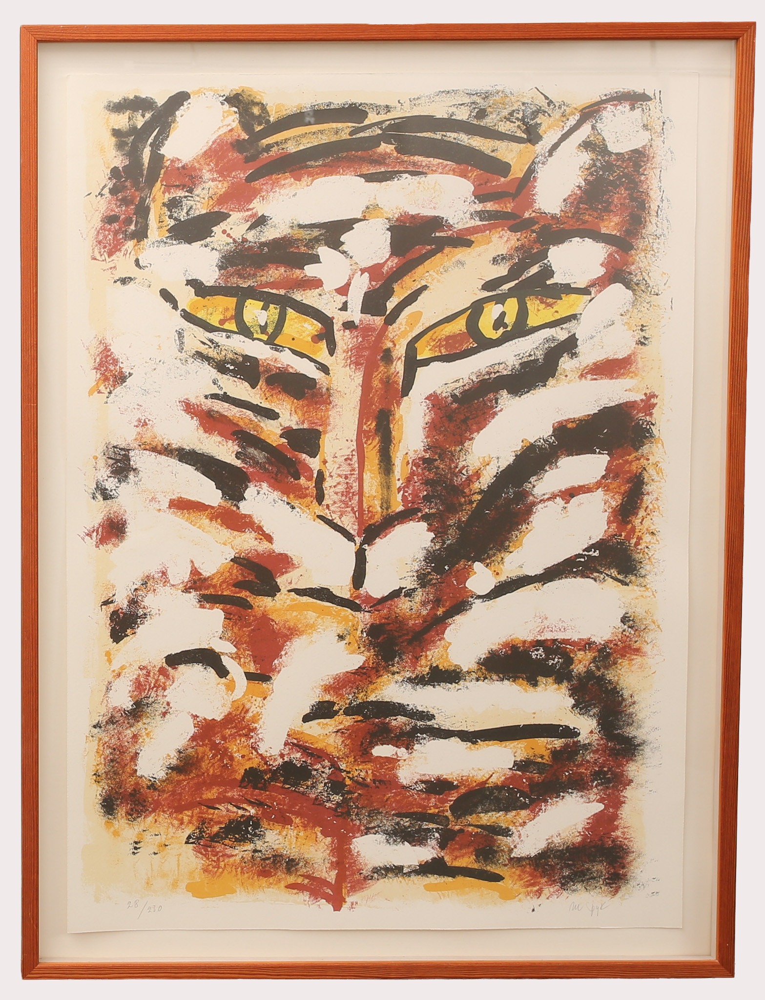 MADELEINE PYK. Färglitografi, tigeransikte, signerad, numrerad 28/230.