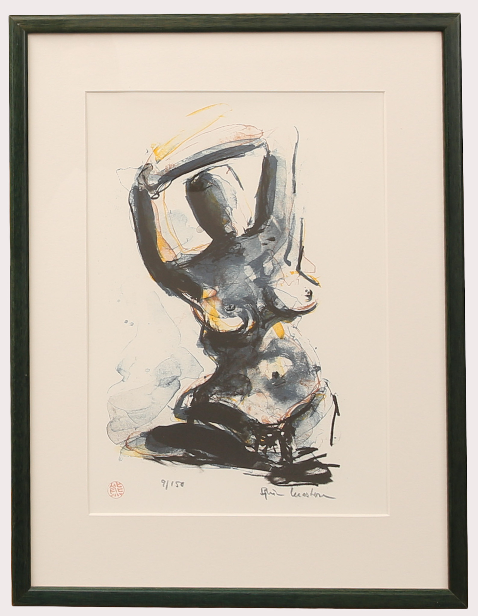 BJÖRN KRESTENSEN. Färglitografi, kvonnokropp, signerad, numrerad 9/150.