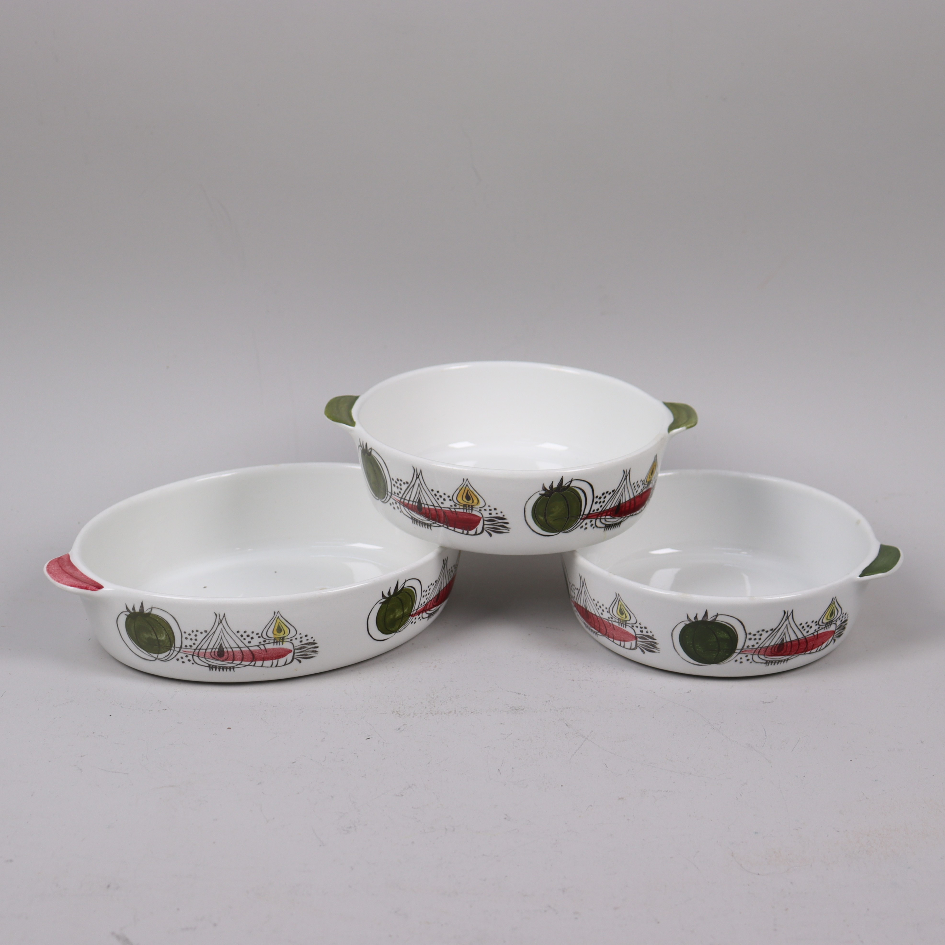 MARIANNE WESTMAN. "Verdura", Rörstrand, ungsformar, 3 st.