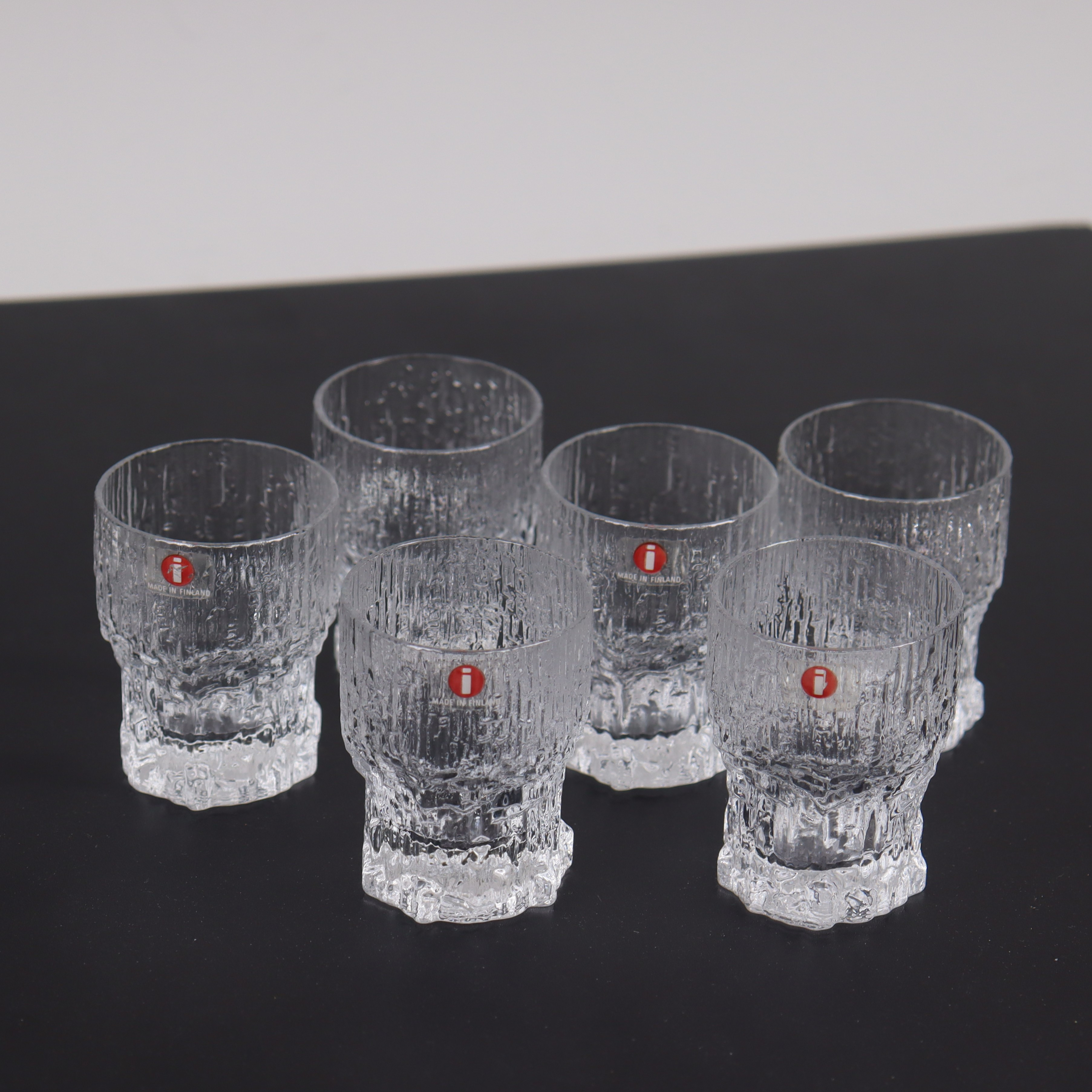 TAPIO WIRKKALA. "Aslak", Iittala, Finland, snapsglas, 6 st.