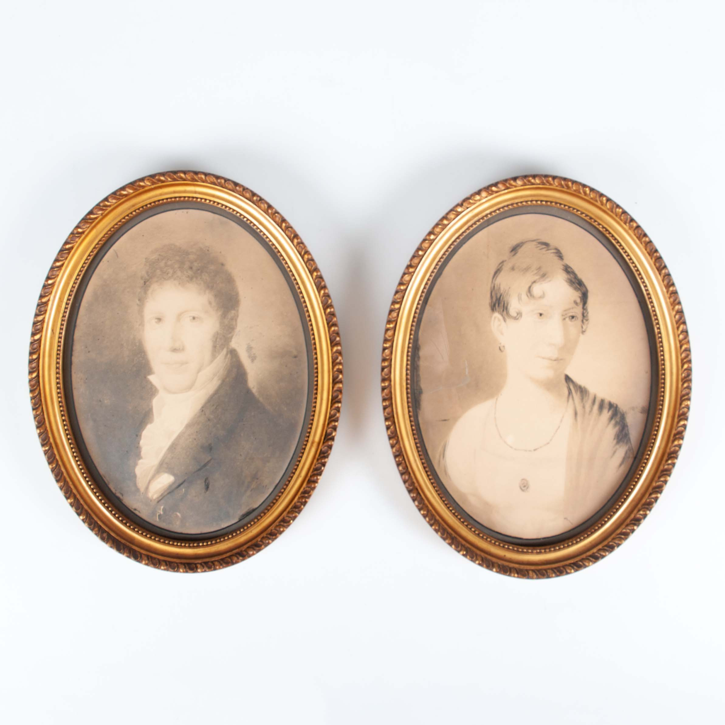 RAMAR, Gustaviansk stil, ett par, omkring år 1900, porträtt.