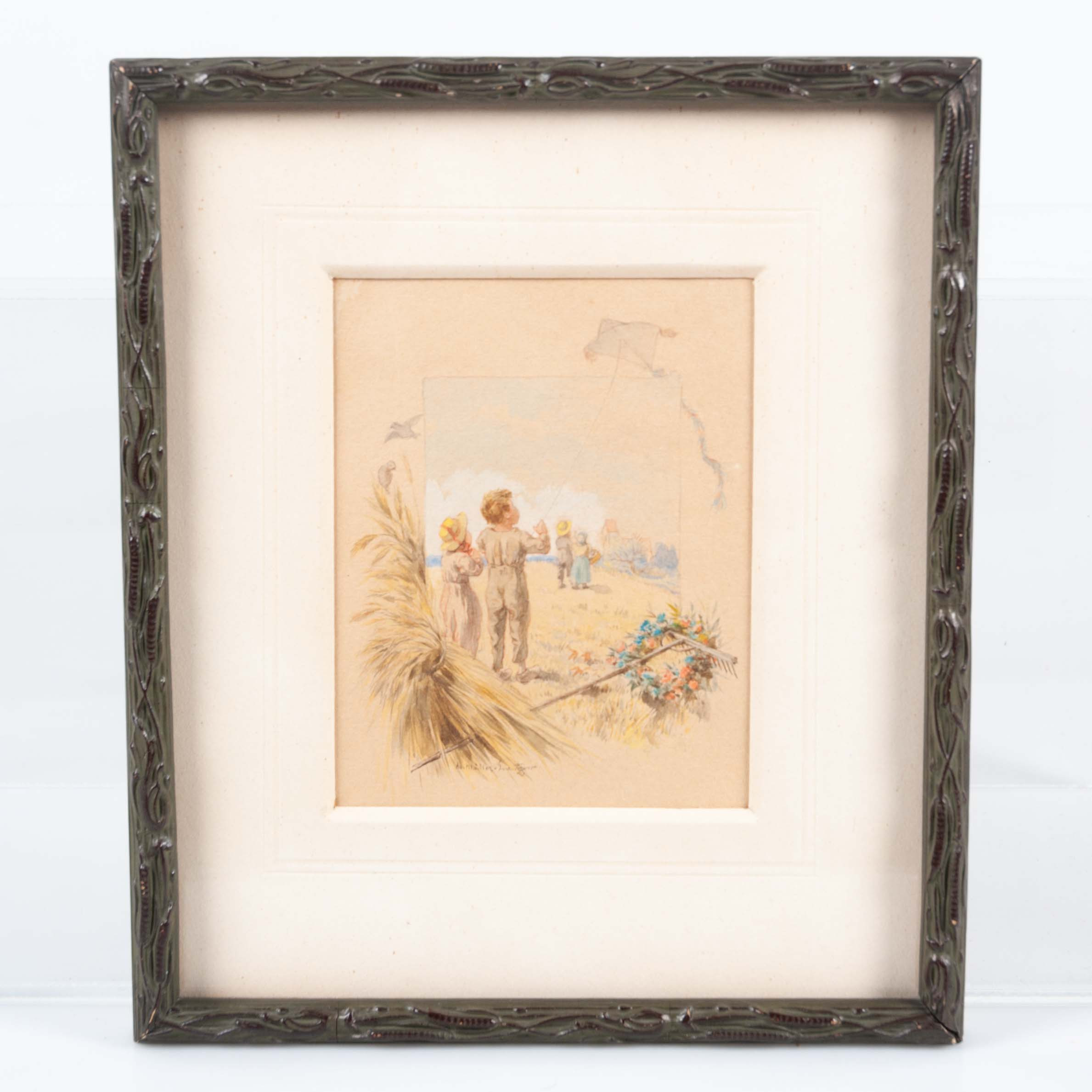 ADOLPH MÜLLER-GRANTZOW (TYSKLAND 1853-1922). Akvarell "Sommar".