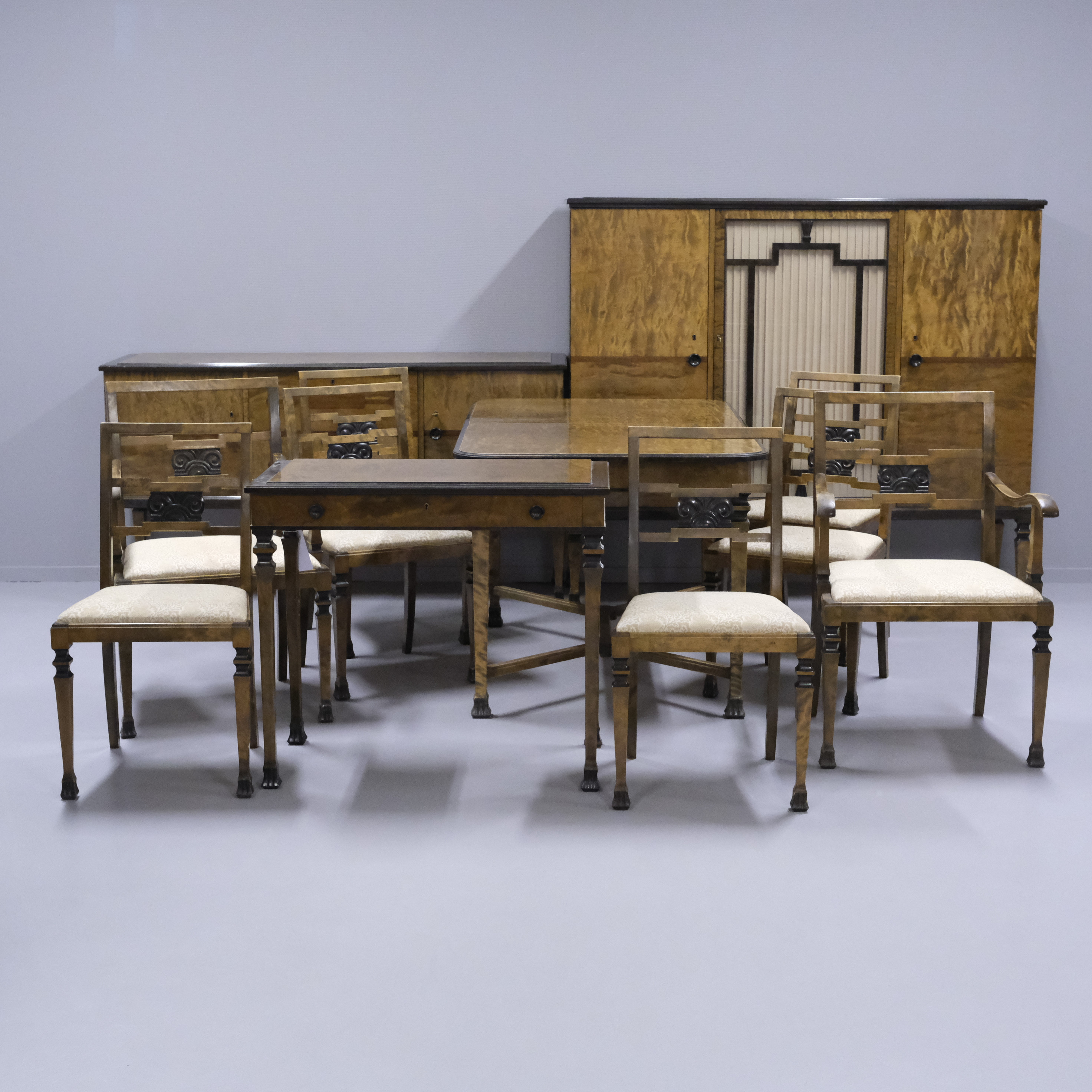 MATSALSMÖBEL, ART DECO, 1930/40-tal, 12 DELAR.