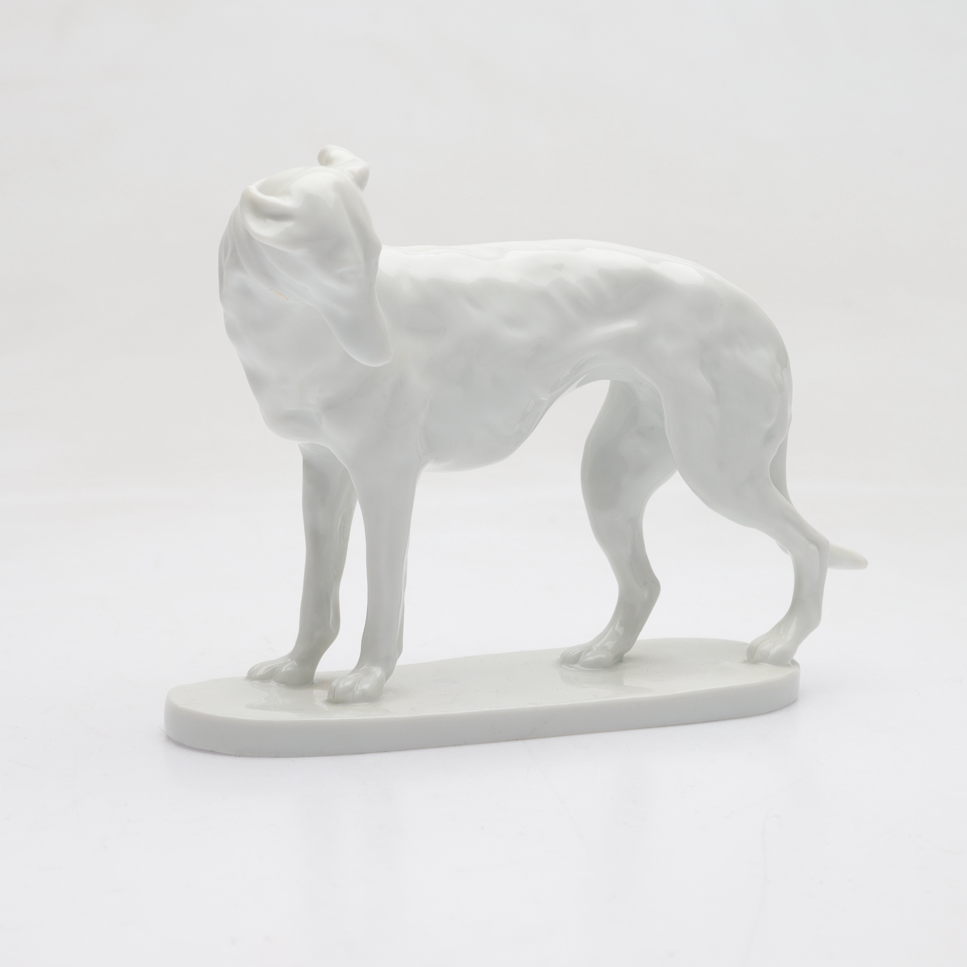 FIGURIN," Borzoi/ Rysk Vinthund", keramik, Unterweissbach, Tyskland, 1900-tal.