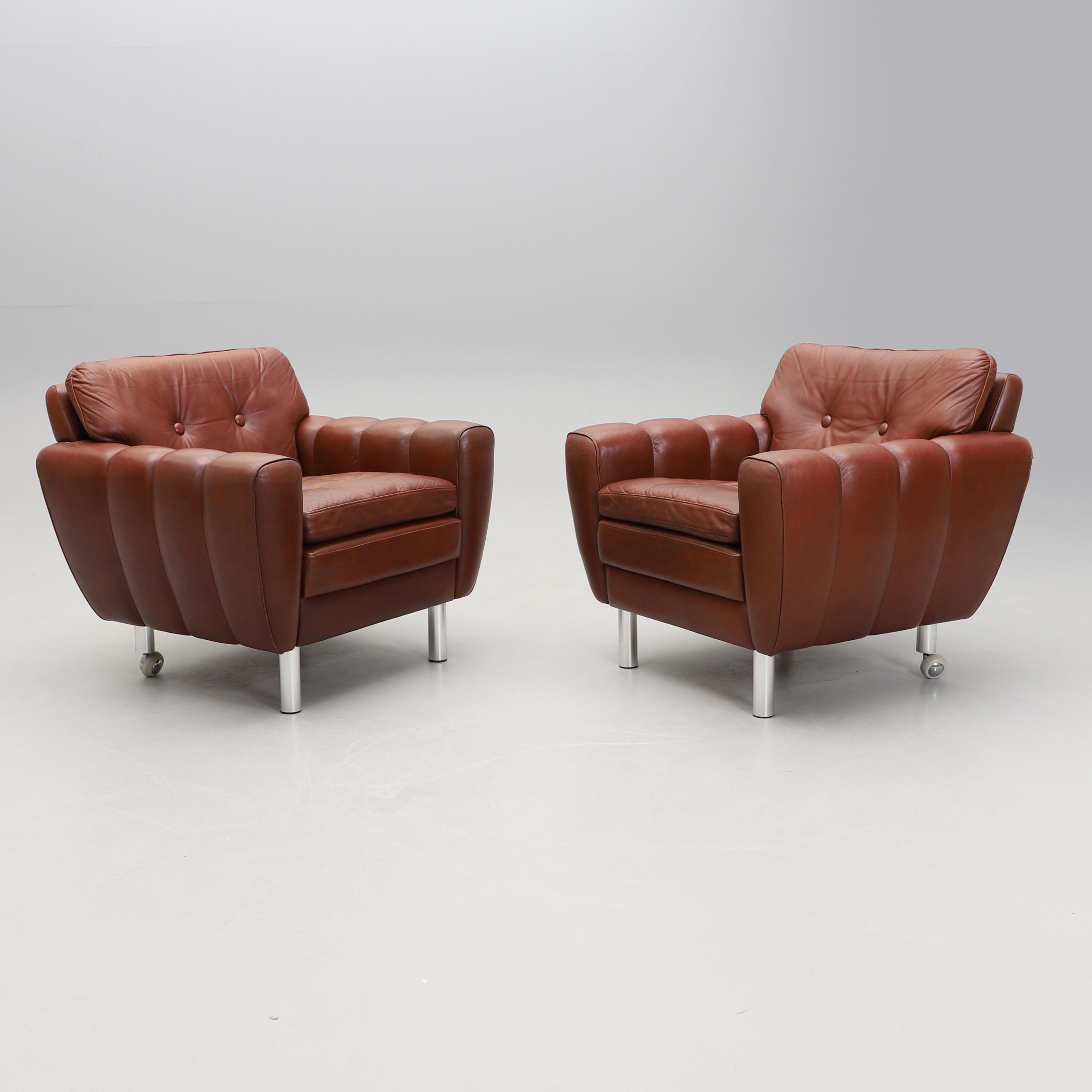 FÅTÖLJER, ett par, sannolikt Skipper Furniture, Danmark 1900-talets andra hälft/slut.