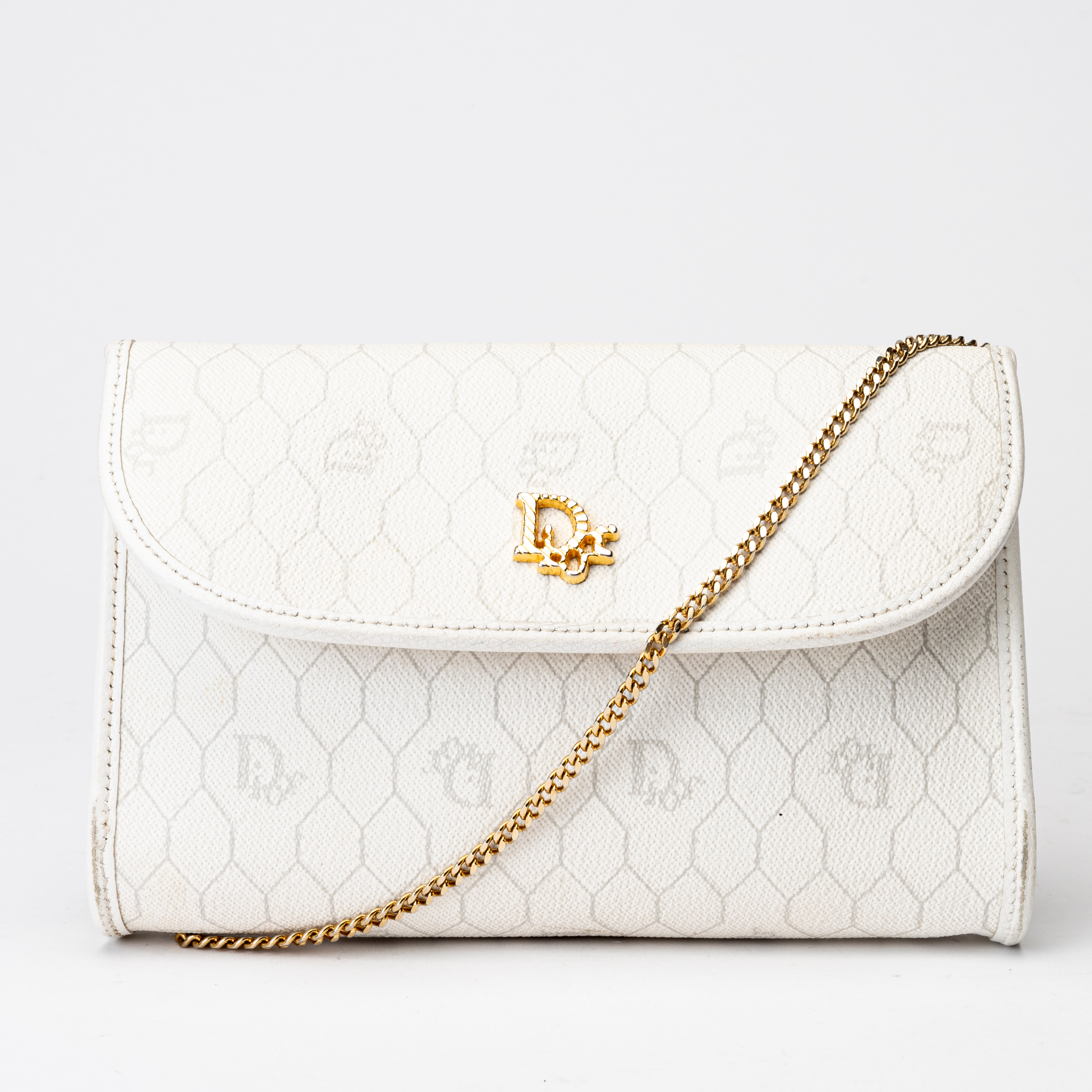 CHRISTIAN DIOR. Axelbandsväska, Honeycomb canvas bag, 1980-tal.