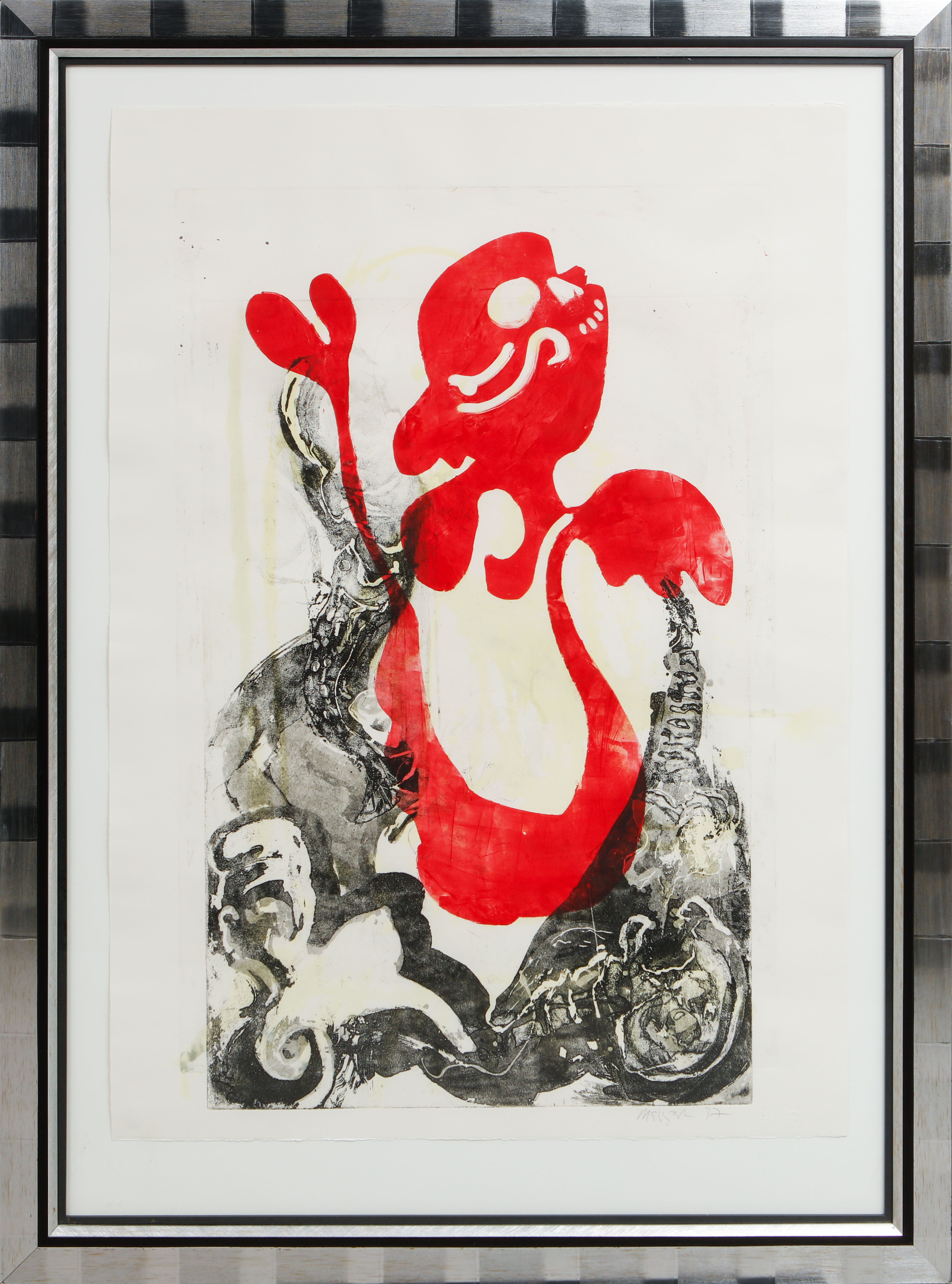 SAM MESSER. Komposition, färglitografi, signerad.