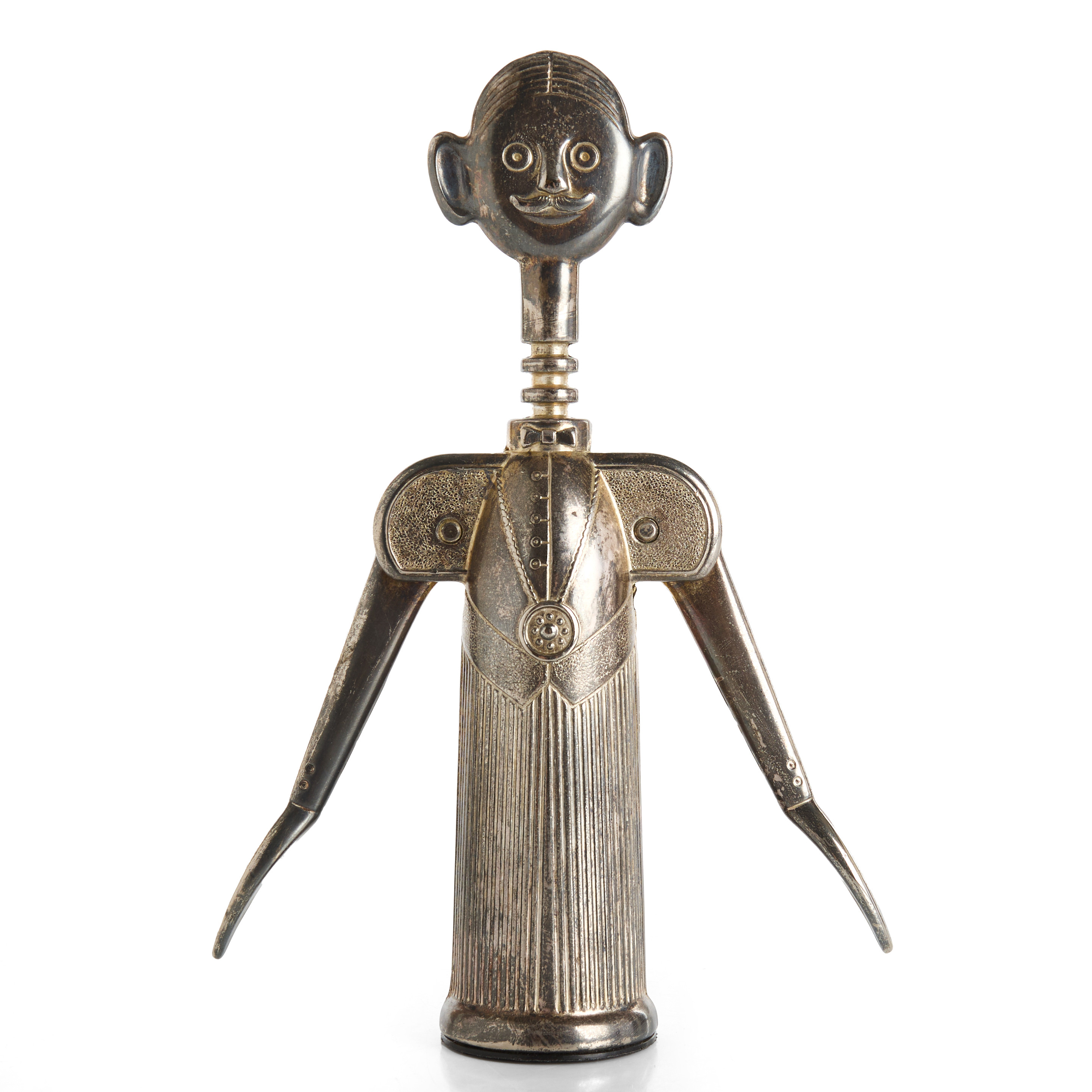 ALDO COLOMBO (ITALIEN). "Sommelier", korkskruv i postmodern design, formgiven 1984, försilvrad metall.