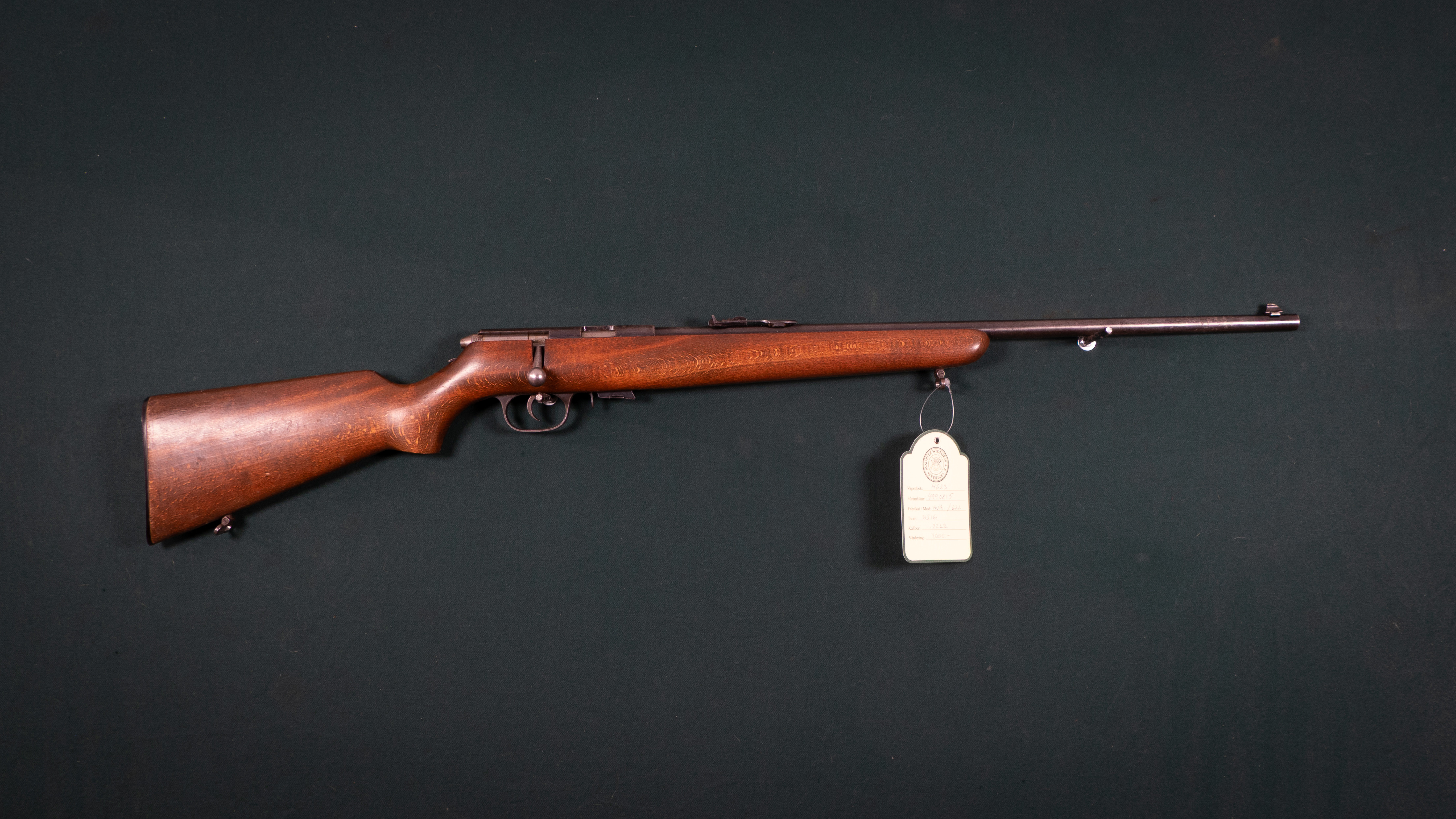 Husqvarna Modell 622. Kal. .22LR Till.v.nr: 8316 SE0114133.