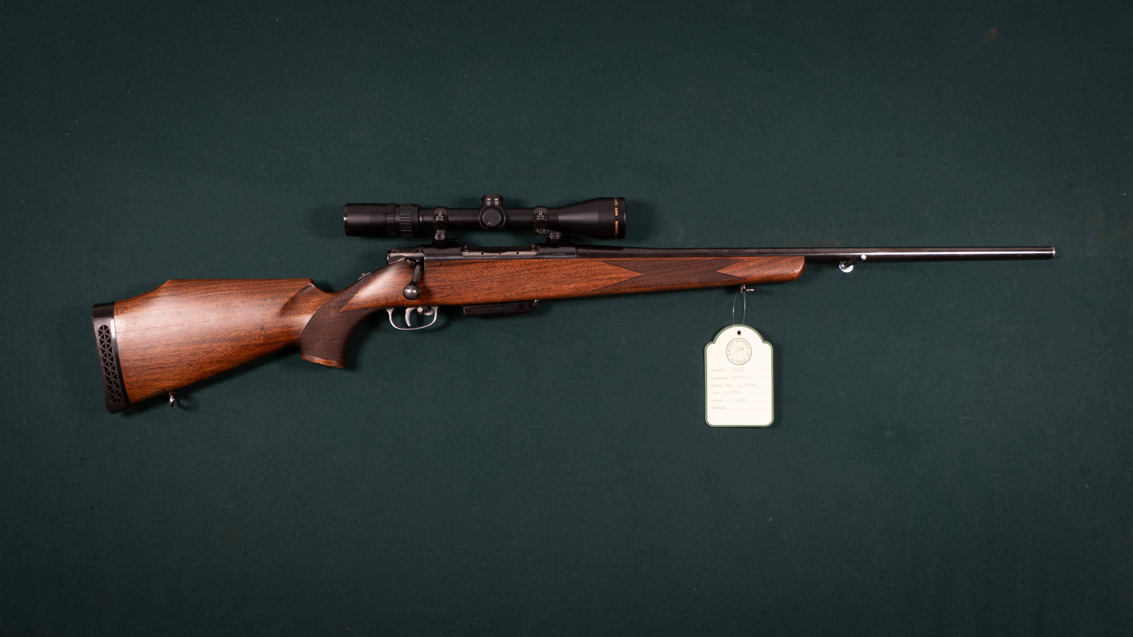 Carl Gustaf 3000 kal. 9,3x62 Tillv.nr. C19786 SE0497383.