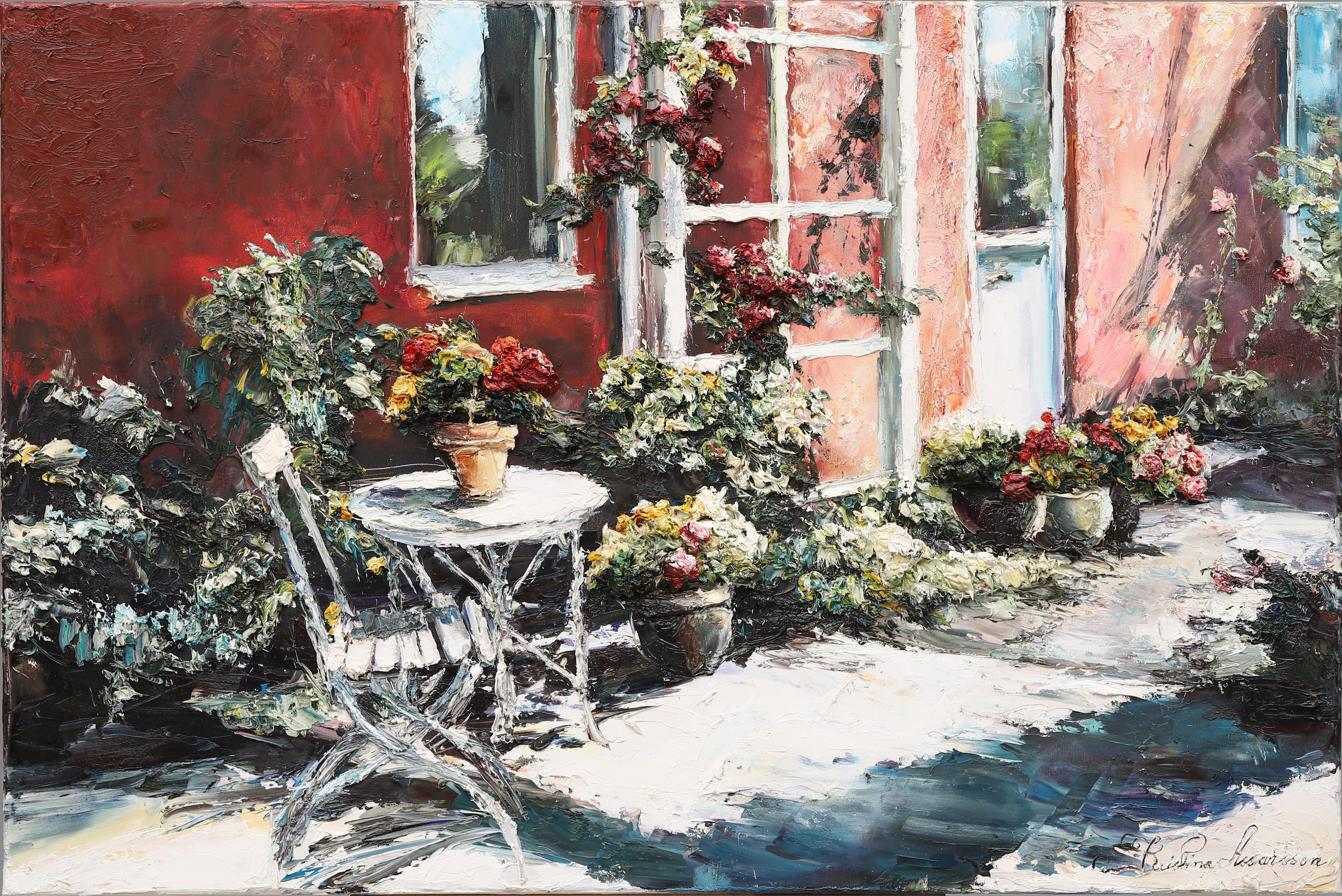 KRISTINA ASSARSSON. Olja på duk. "Sommarparadiset", signerad.