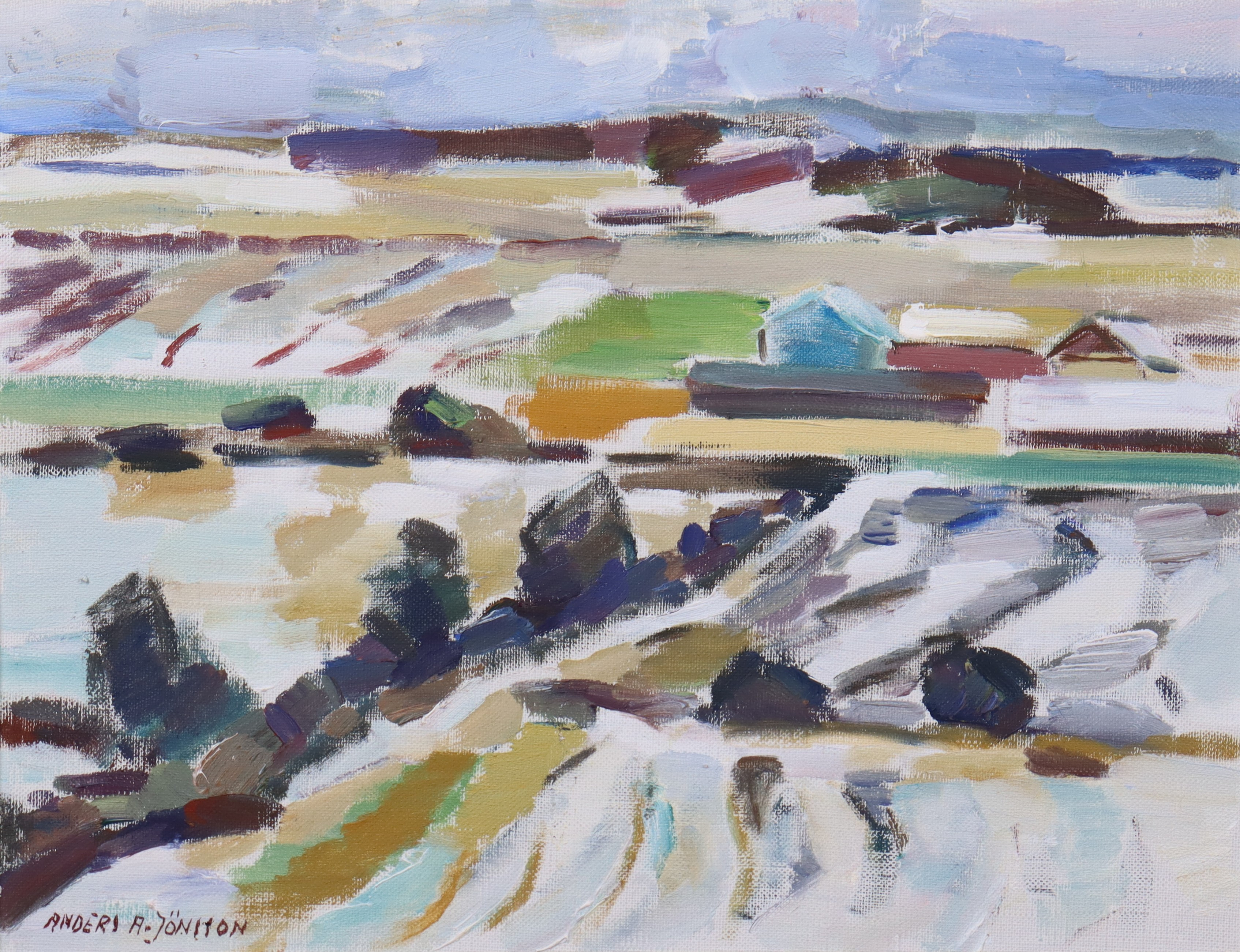 ANDERS A. JÖNSSON, olja på duk, landskap.