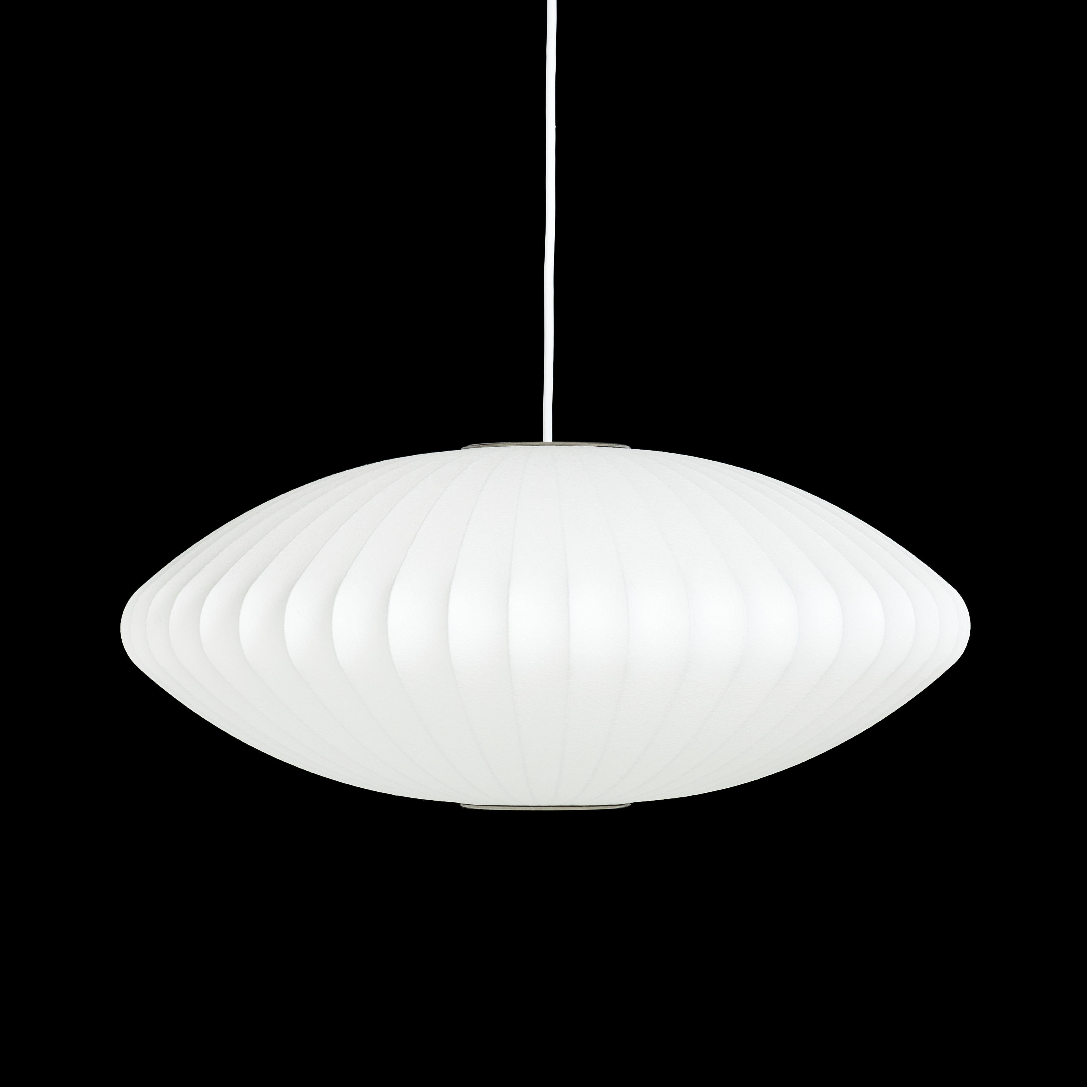 GEORGE NELSON. "Saucer bubble pendent", taklampa, Herman Miller, kupa i tunt spunnen plast, etikettmärkt.