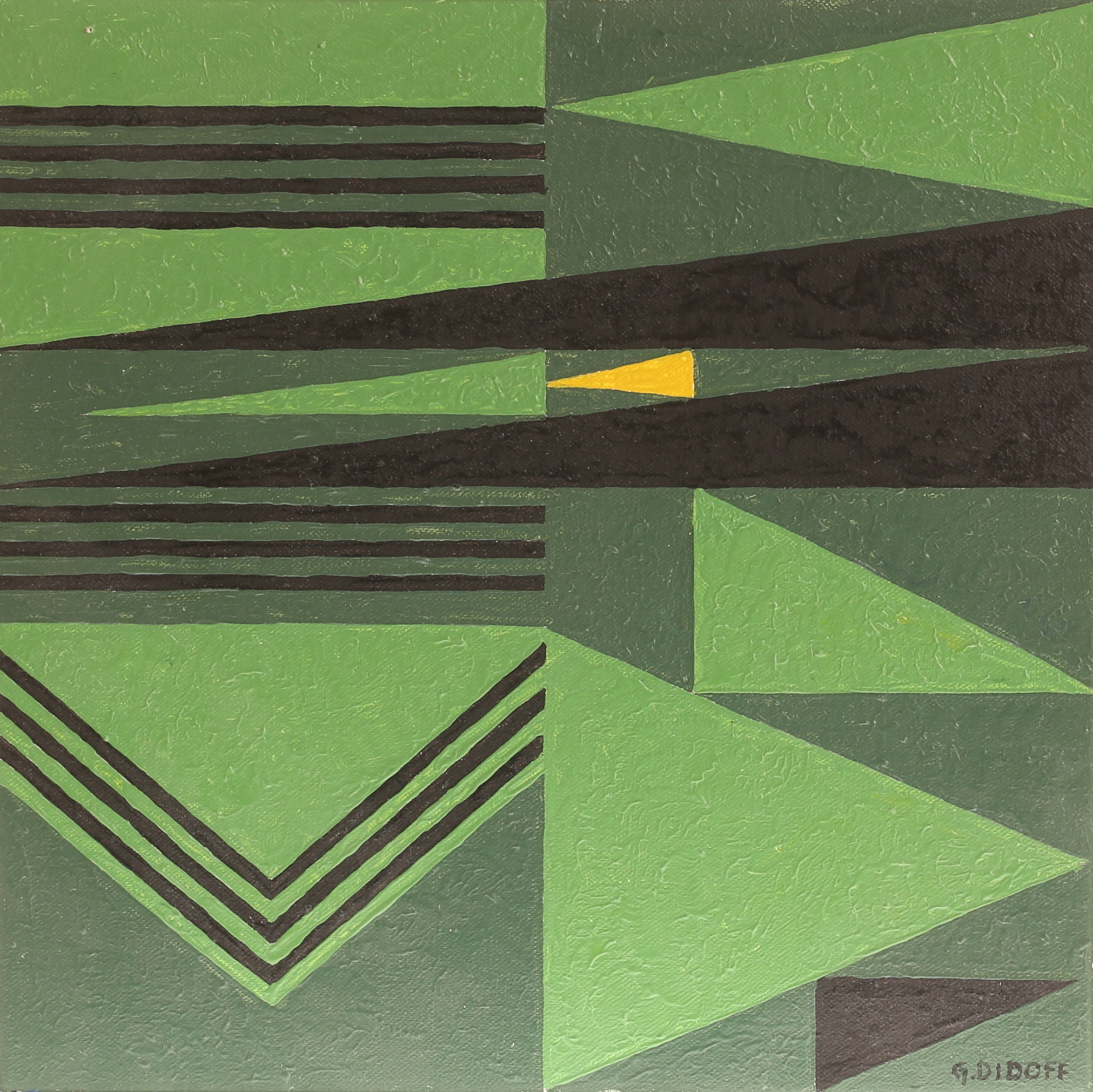 GUNNAR DIDOFF. Olja på duk, "Den gula triangeln", signerad.