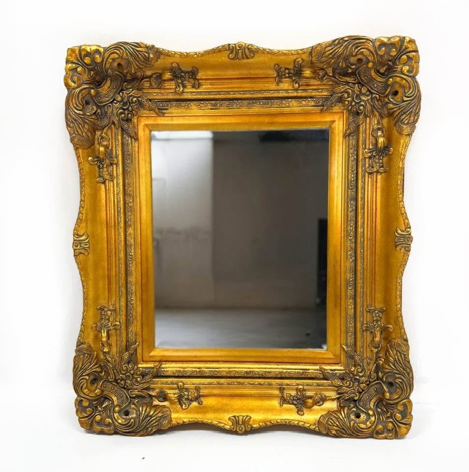 Spegel, fasettslipt glas, förgylld guldram.